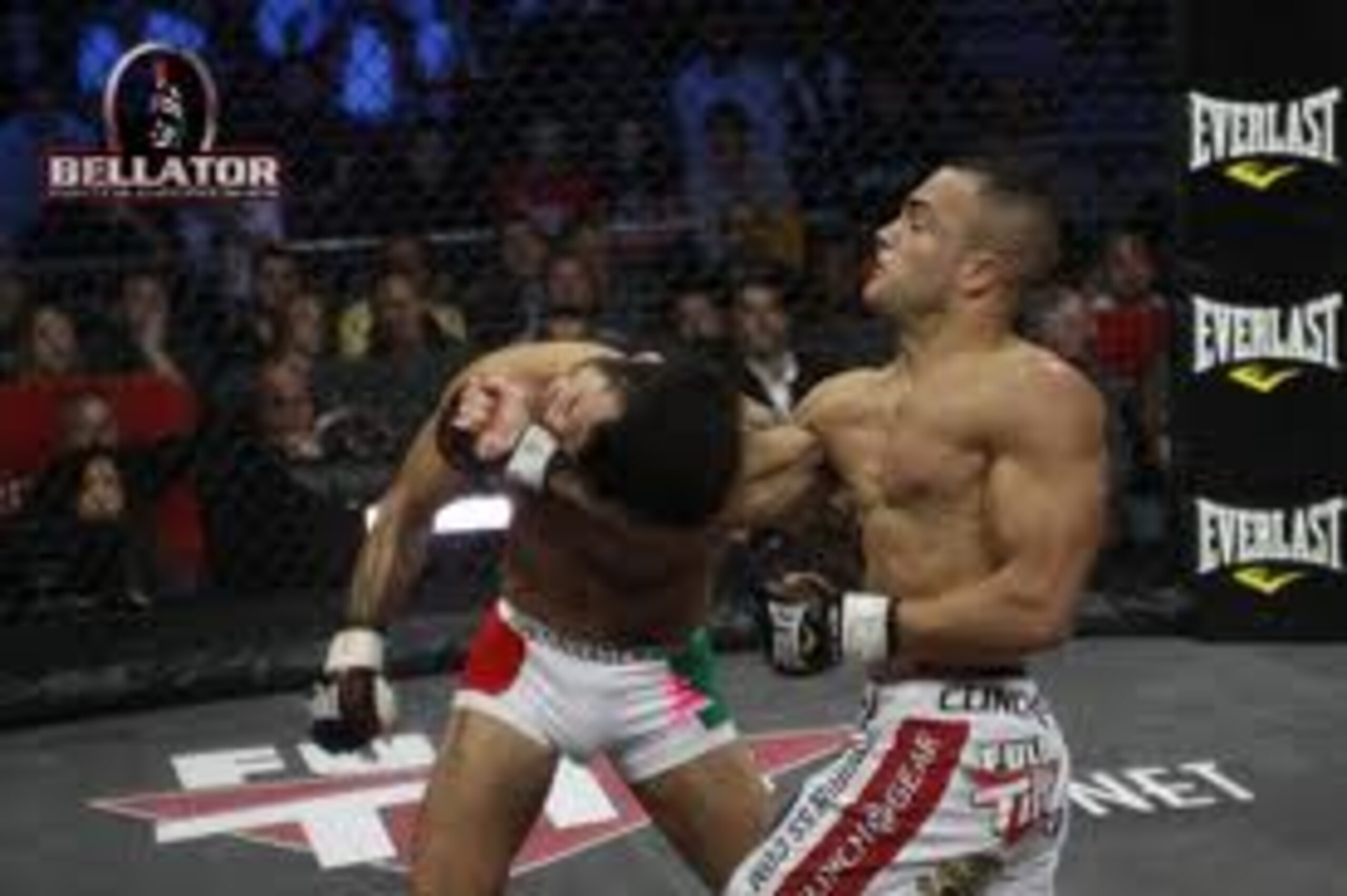 Eddie Alvarez delivering a vicious uppercut to Roger Huerta Eddie Alvarez delivering a vicious uppercut to Roger Huerta