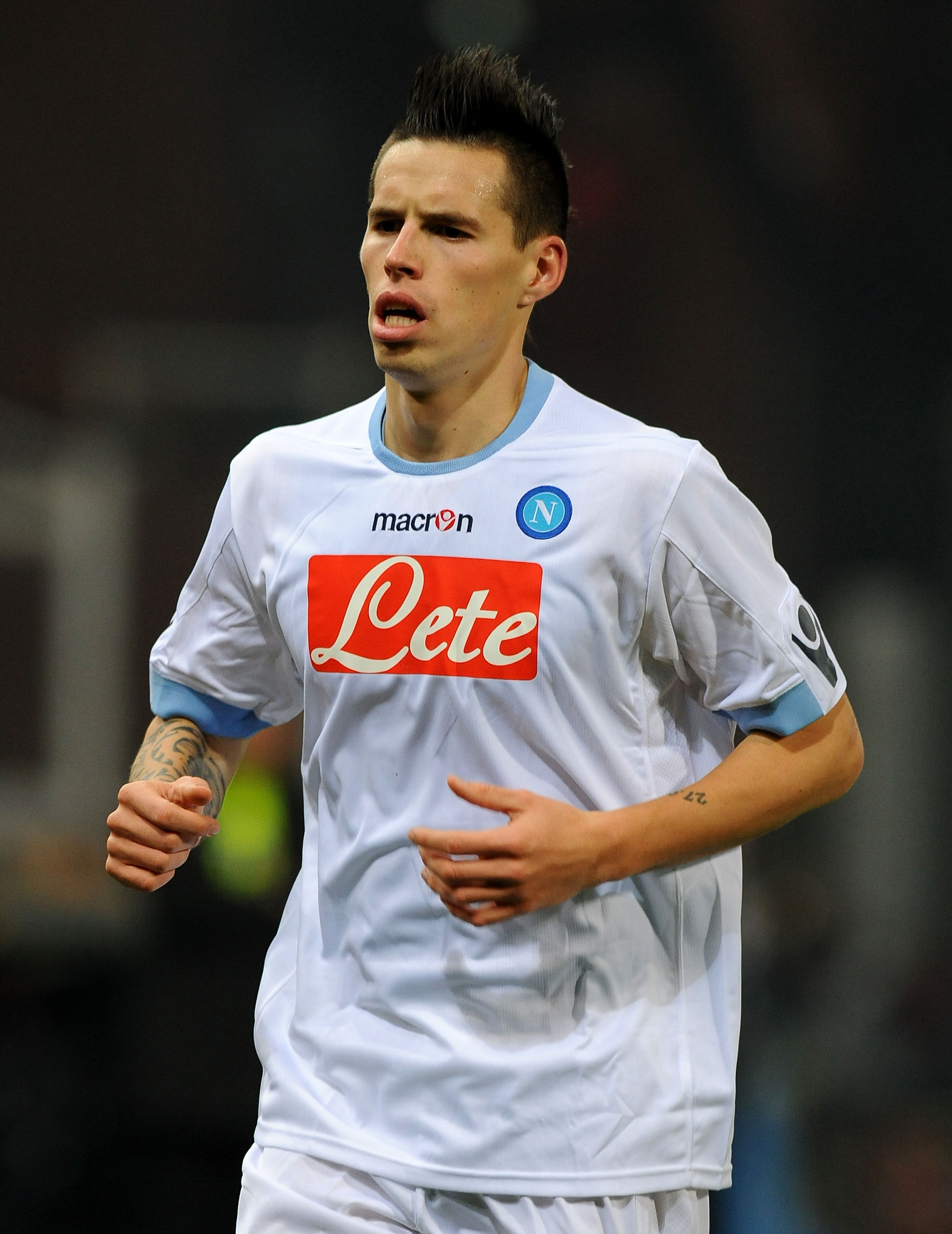 GENOA, ITALY - DECEMBER 11:  Marek Hamsik of SSC Napoli in action during the Serie A match between Genoa CFC and SSC Napoli at Stadio Luigi Ferraris on December 11, 2010 in Genoa, Italy. (Photo by Massimo Cebrelli/Getty Images)