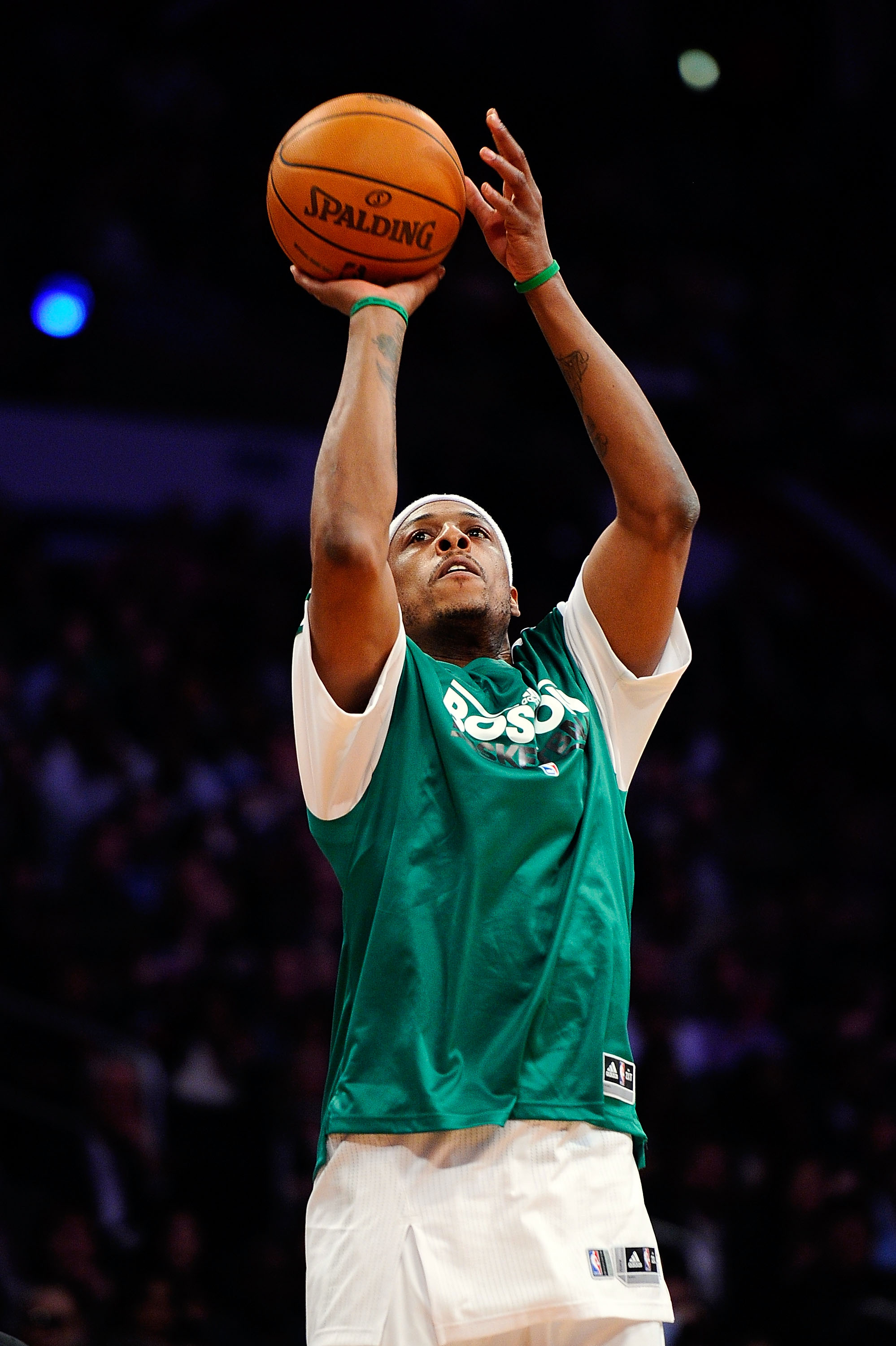 LOS ANGELES, CA - FEBRUARY 19:  Paul Pierce #34 of the Boston Celtics competes in the Foot Locker Three-Point Contest apart of NBA All-Star Saturday Night at Staples Center on February 19, 2011 in Los Angeles, California.  (Photo by Kevork Djansezian/Gett