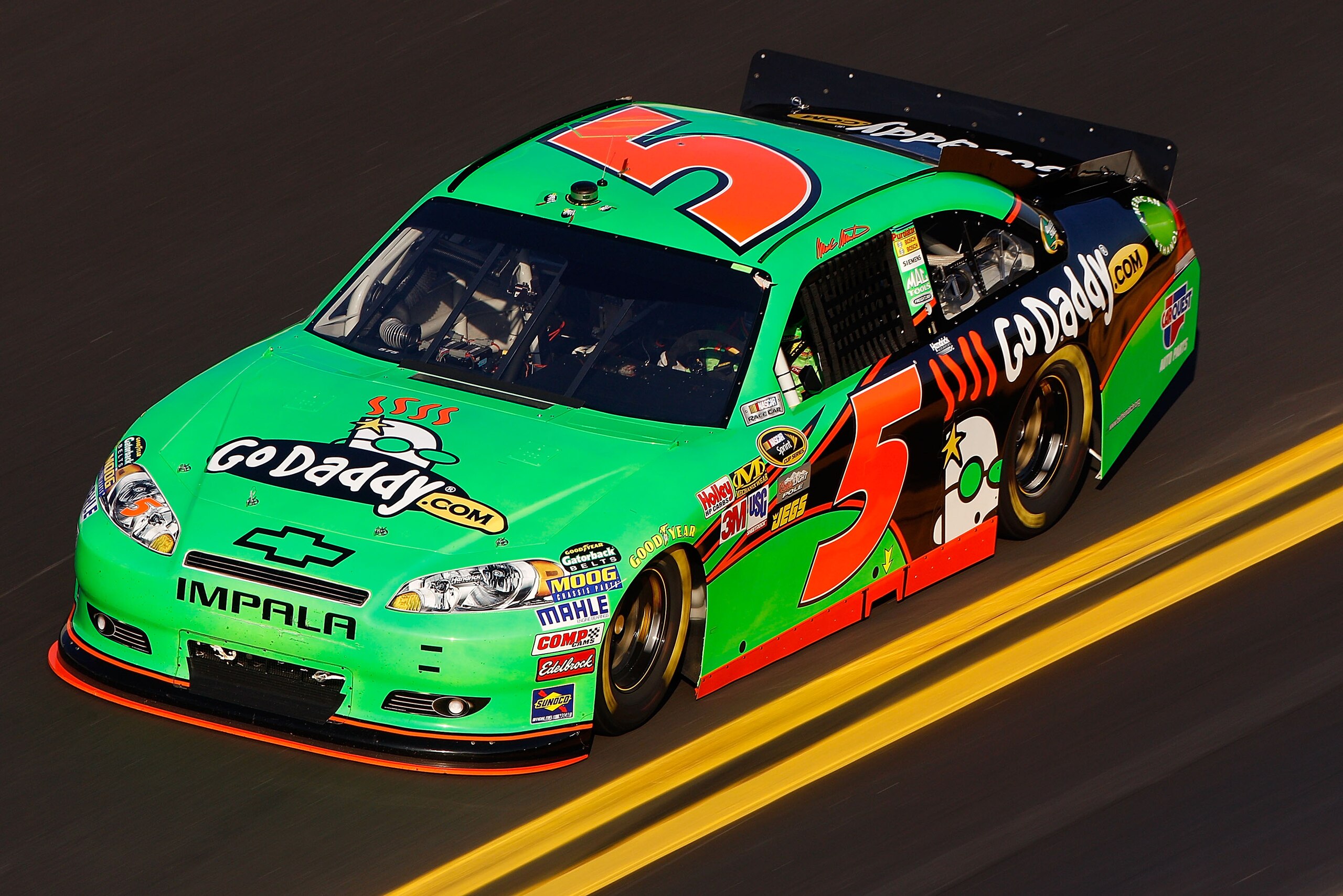 DAYTONA BEACH, FL - FEBRUARY 11: Mark Martin drives the #5 GoDaddy.com Chevrolet during practice for the NASCAR Budweiser Shootout at Daytona International Speedway on February 11, 2011 in Daytona Beach, Florida. (Photo by Chris Graythen/Getty Images fo DAYTONA BEACH, FL - FEBRUARY 11: Mark Martin drives the #5 GoDaddy.com Chevrolet during practice for the NASCAR Budweiser Shootout at Daytona International Speedway on February 11, 2011 in Daytona Beach, Florida. (Photo by Chris Graythen/Getty Images fo