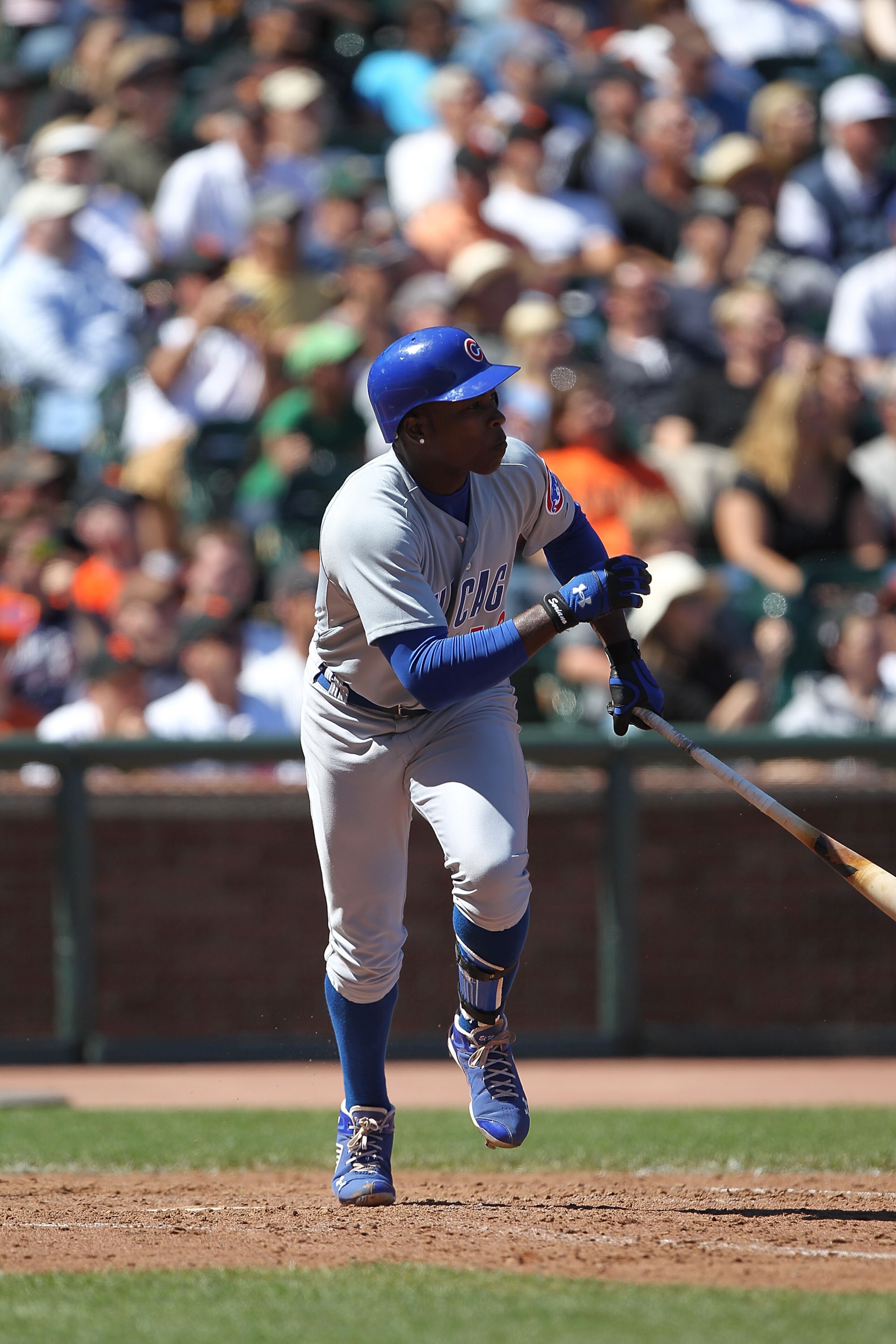 SAN FRANCISCO - AUGUST 12:  Alfonso Soriano #12 of the Chicago Cubs bats against the San Francisco Giants during an MLB game at AT&T Park on August 12, 2010 in San Francisco, California.  (Photo by Jed Jacobsohn/Getty Images)