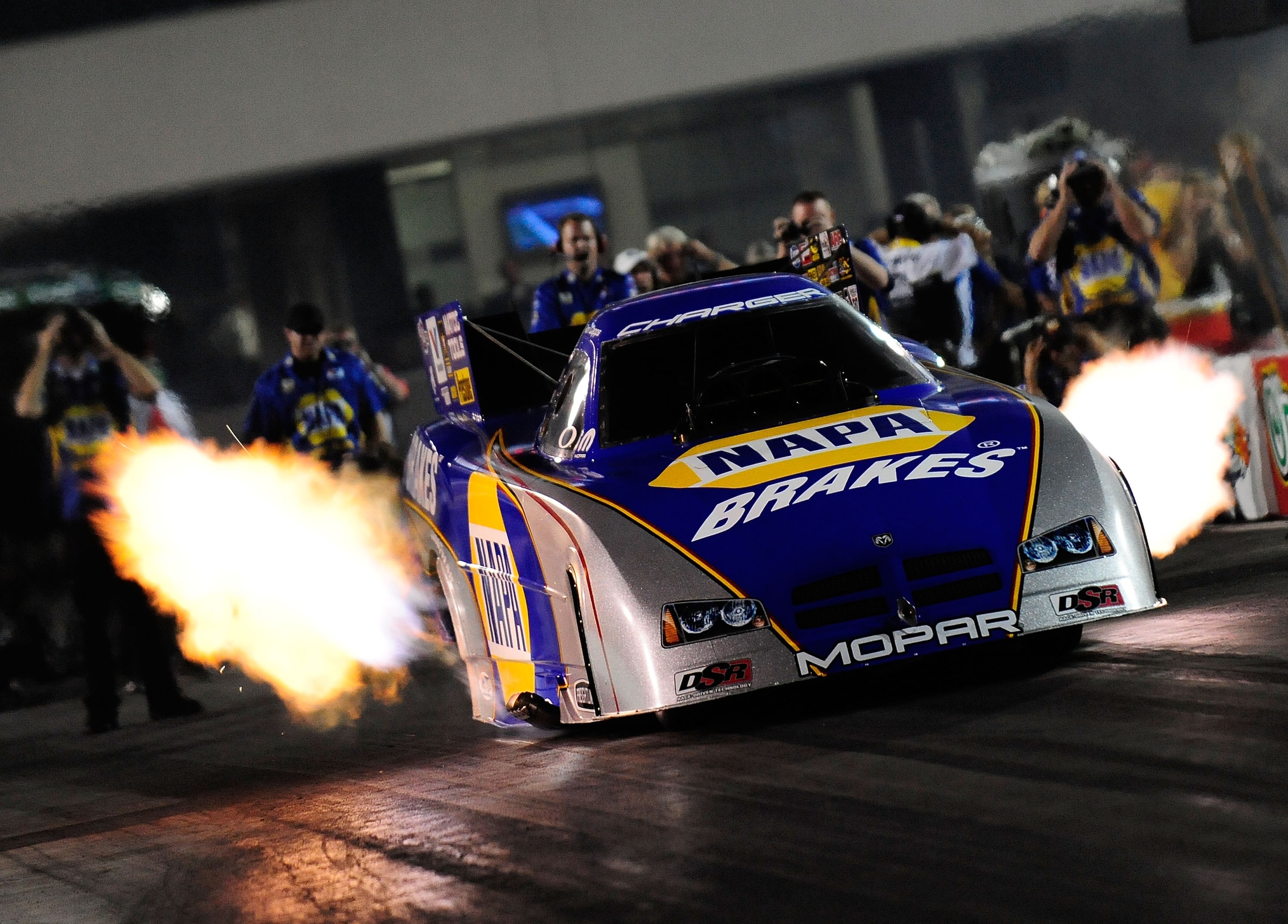 CONCORD, NC - SEPTEMBER 17:  Ron Capps, drives the NAPA Funny Car at zMax Dragway on September 17, 2010 in Concord, North Carolina.  (Photo by Rusty Jarrett/Getty Images)