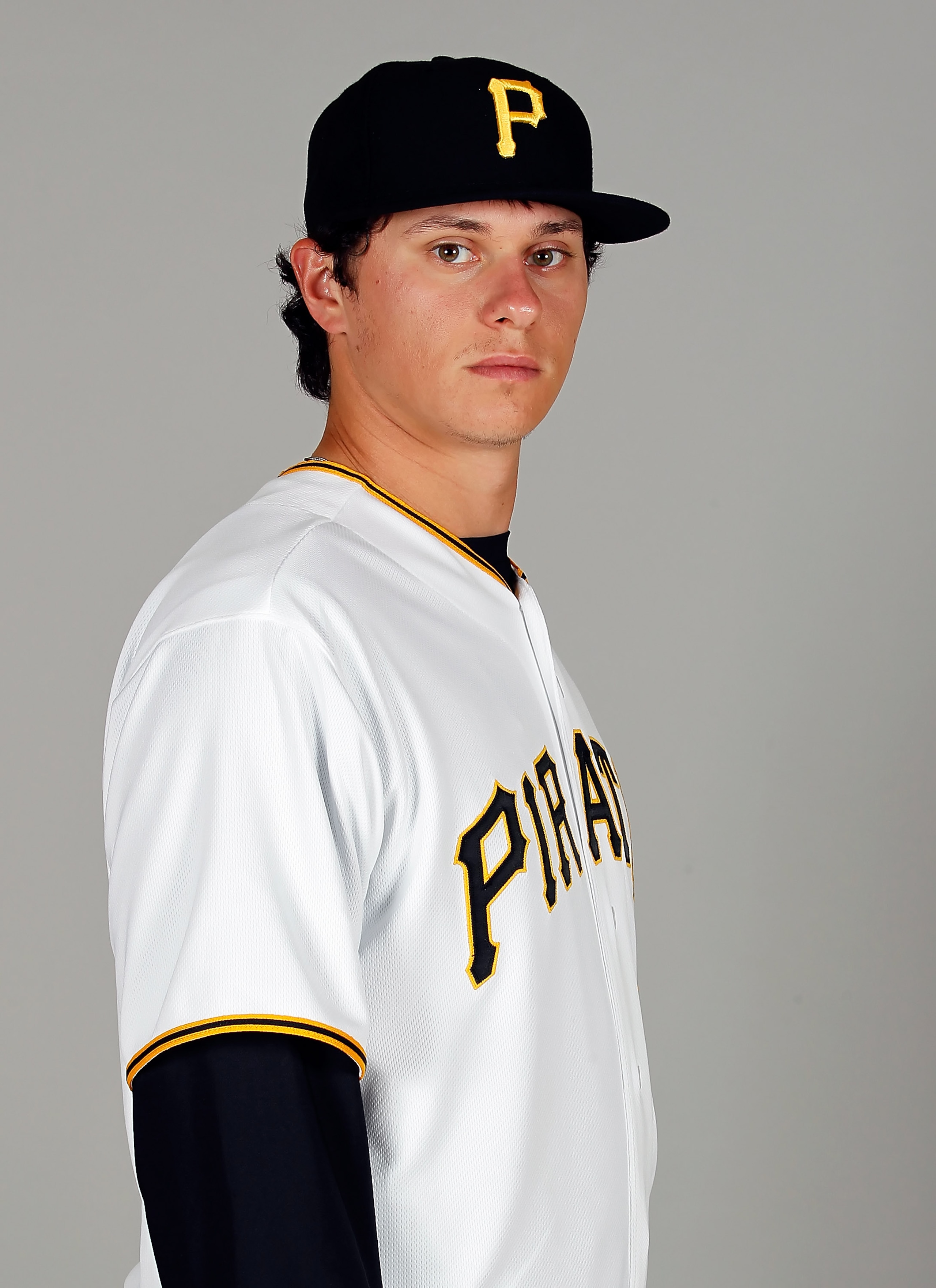 BRADENTON, FL - FEBRUARY 20:  Pitcher Jeff Locke #61 of the Pittsburgh Pirates poses for a photo during photo day at Pirate City on February 20, 2011 in Bradenton, Florida.  (Photo by J. Meric/Getty Images)