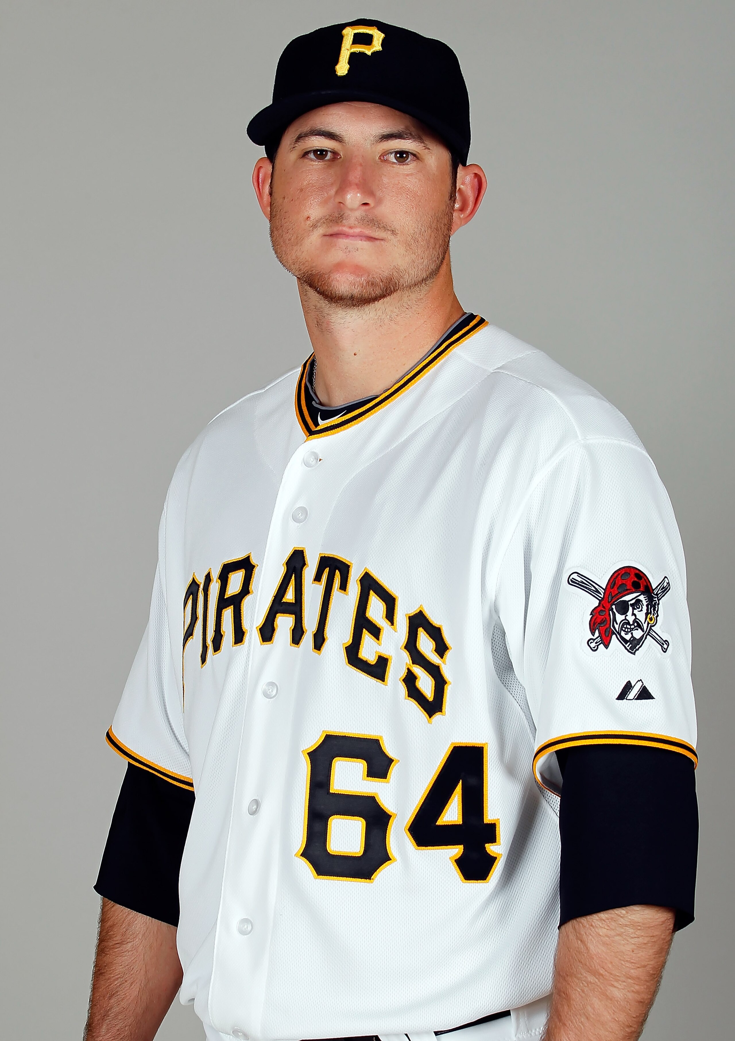 BRADENTON, FL - FEBRUARY 20:  Pitcher Bryan Morris #64 of the Pittsburgh Pirates poses for a photo during photo day at Pirate City on February 20, 2011 in Bradenton, Florida.  (Photo by J. Meric/Getty Images)
