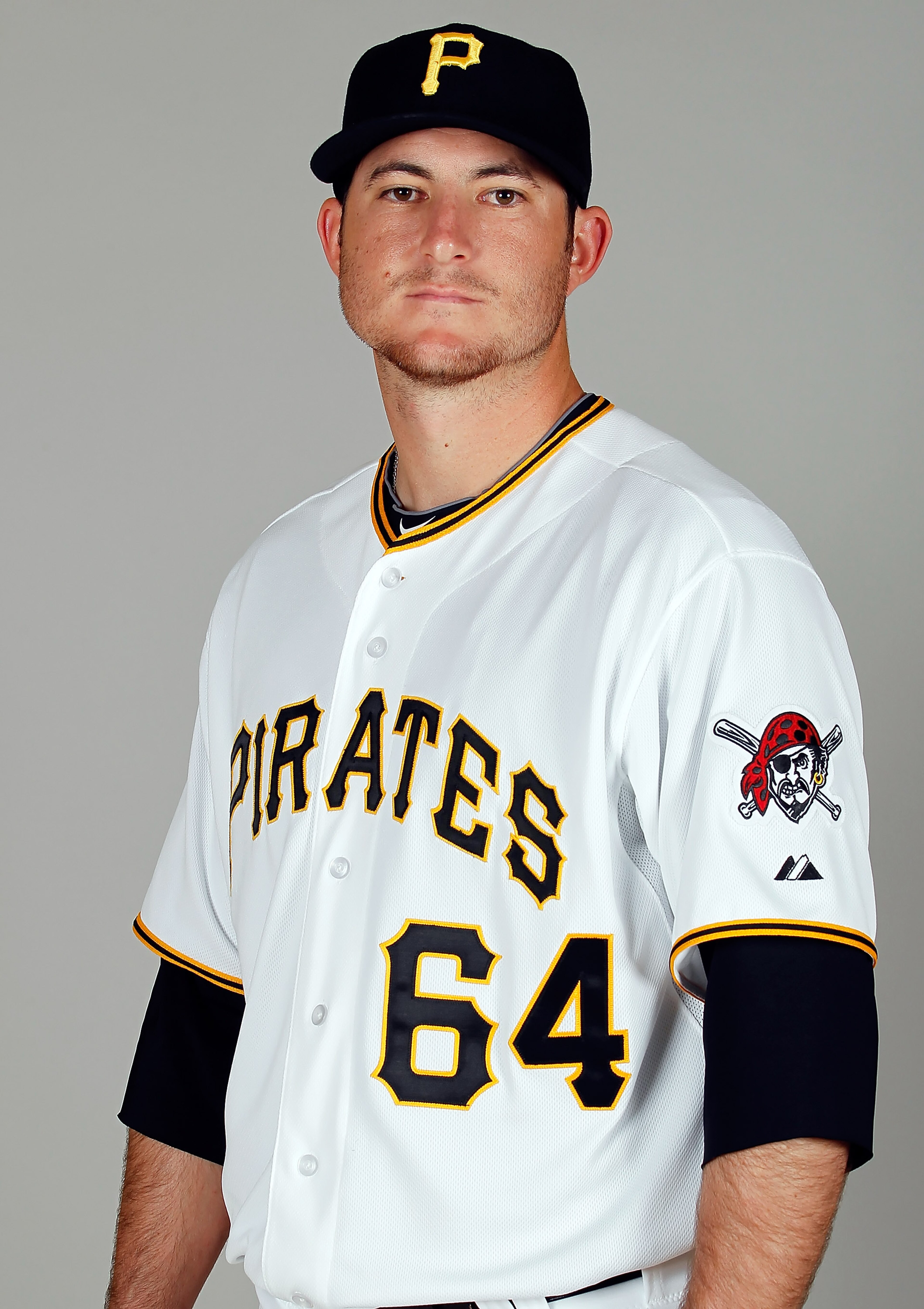 BRADENTON, FL - FEBRUARY 20:  Pitcher Bryan Morris #64 of the Pittsburgh Pirates poses for a photo during photo day at Pirate City on February 20, 2011 in Bradenton, Florida.  (Photo by J. Meric/Getty Images)