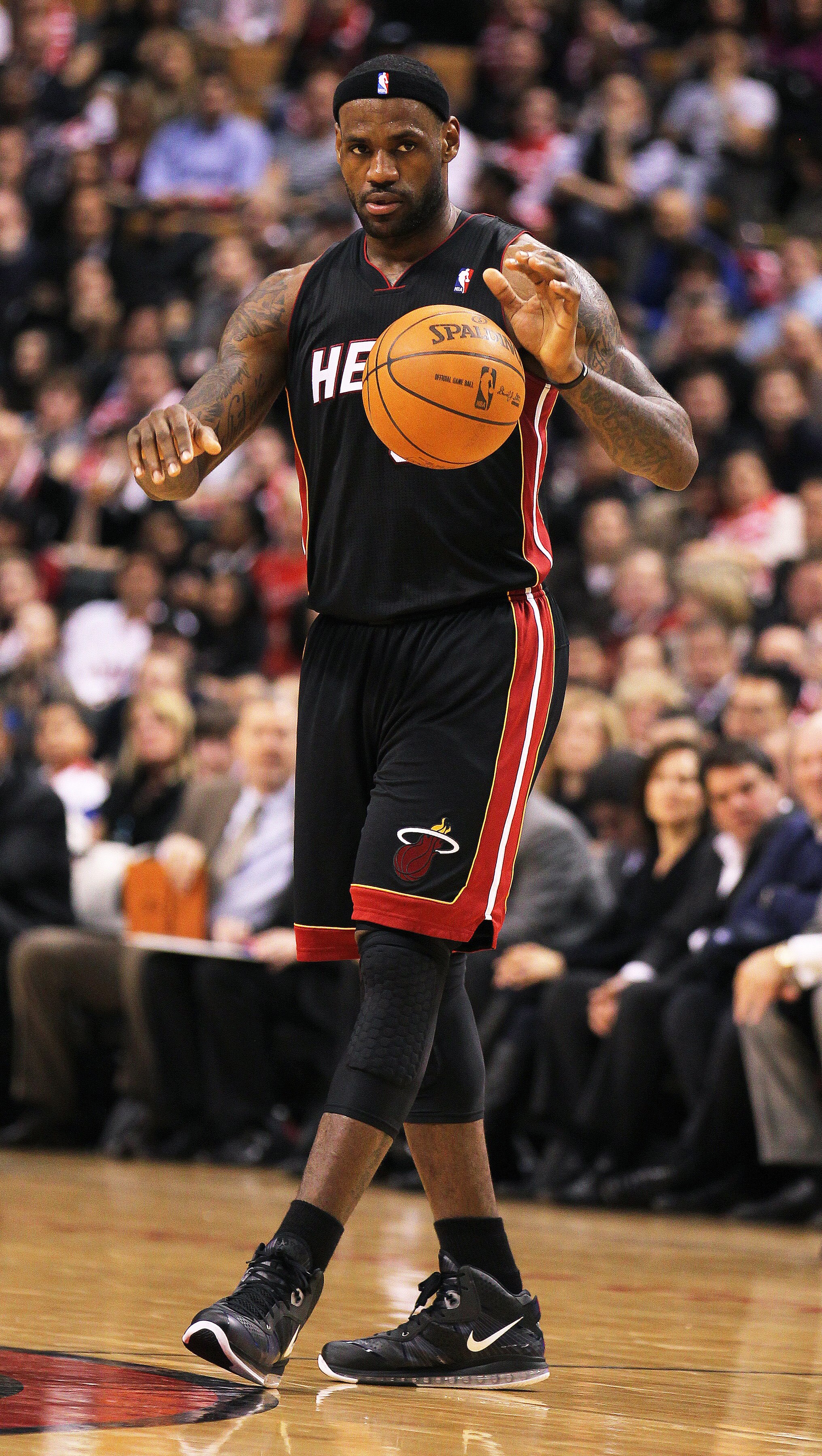 TORONTO, CANADA - FEBRUARY 16:  LeBron James #6 of the Miami Heat gets set to make a pass in a game against the Toronto Raptors on February 16, 2011 at the Air Canada Centre in Toronto, Canada. The Heat defeated the Raptors 103-95. (Photo by Claus Anderse