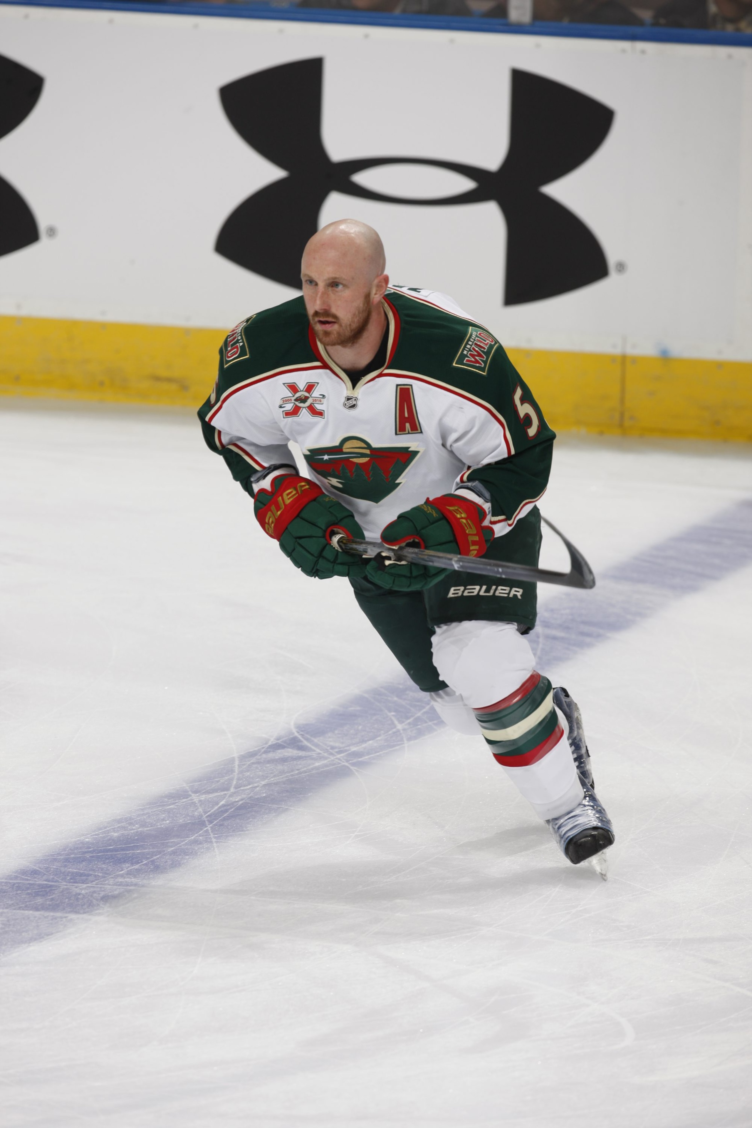 EDMONTON, CANADA - JANUARY 18: Greg Zanon #5 of the Minnesota Wild skates against the Edmonton Oilers on January 18, 2011 at Rexall Place in Edmonton, Alberta, Canada. (Photo by Dale MacMillan/Getty Images)