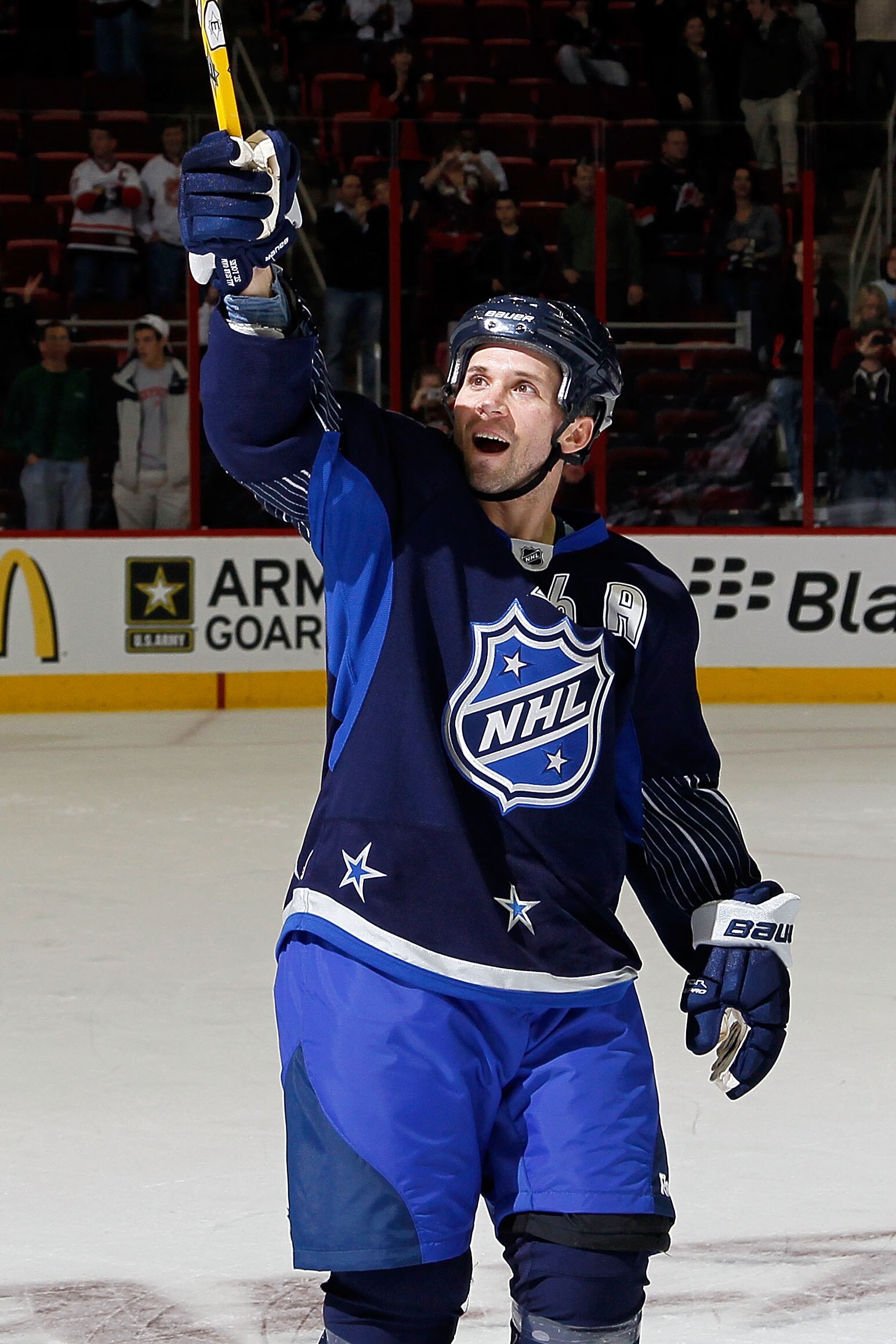 RALEIGH, NC - JANUARY 30:  Martin St. Louis #26 of the Tampa Bay Lightning celebrates Team Lidstrom 11-10 victory in the 58th NHL All-Star Game at RBC Center on January 30, 2011 in Raleigh, North Carolina.  (Photo by Kevin C. Cox/Getty Images)