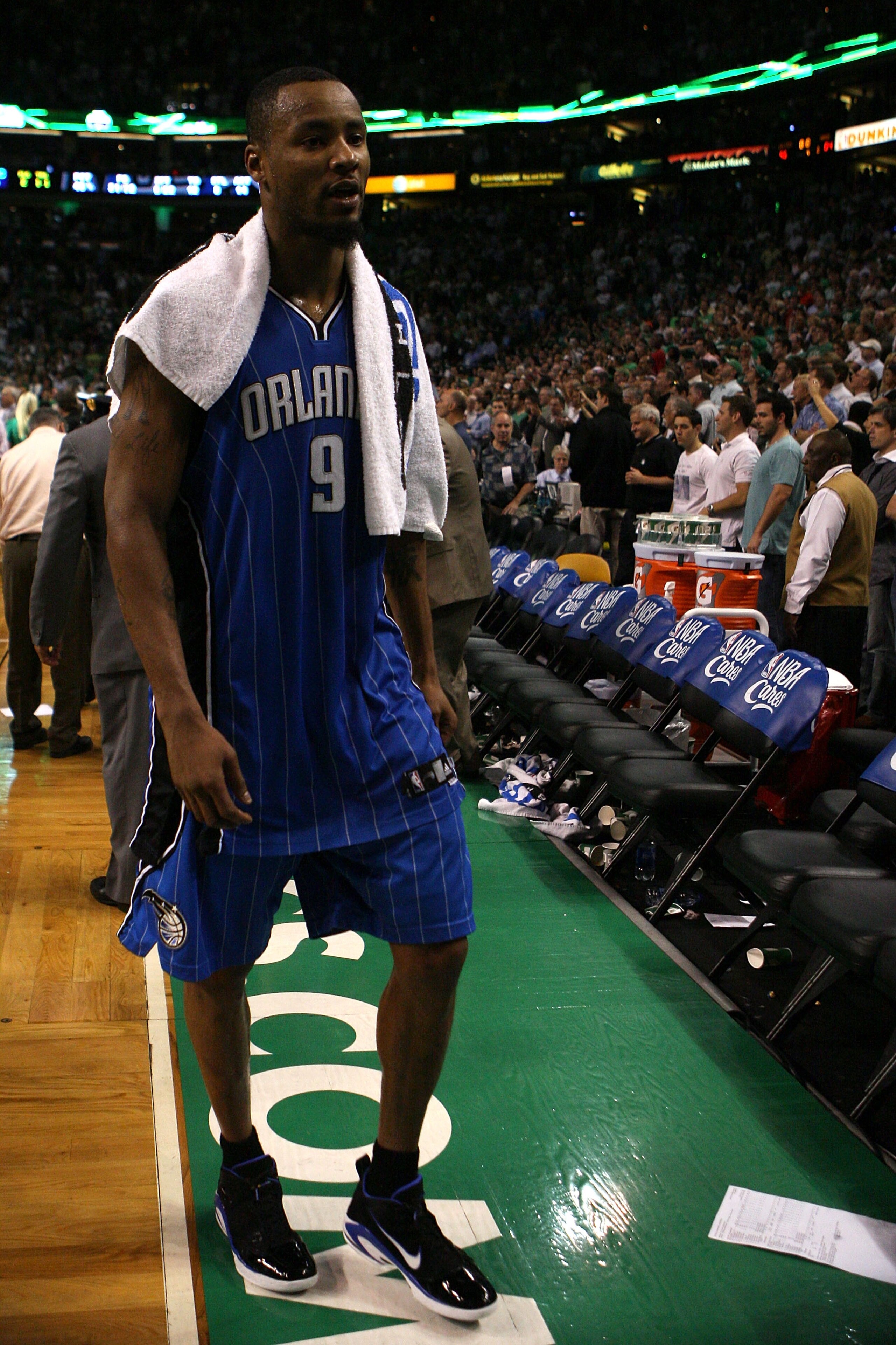 BOSTON - MAY 28: Rashard Lewis #9 of the Orlando Magic walks off the court dejected after the Magic lost 96-84 against the Boston Celtics in Game Six of the Eastern Conference Finals during the 2010 NBA Playoffs at TD Garden on May 28, 2010 in Boston, Ma BOSTON - MAY 28: Rashard Lewis #9 of the Orlando Magic walks off the court dejected after the Magic lost 96-84 against the Boston Celtics in Game Six of the Eastern Conference Finals during the 2010 NBA Playoffs at TD Garden on May 28, 2010 in Boston, Ma
