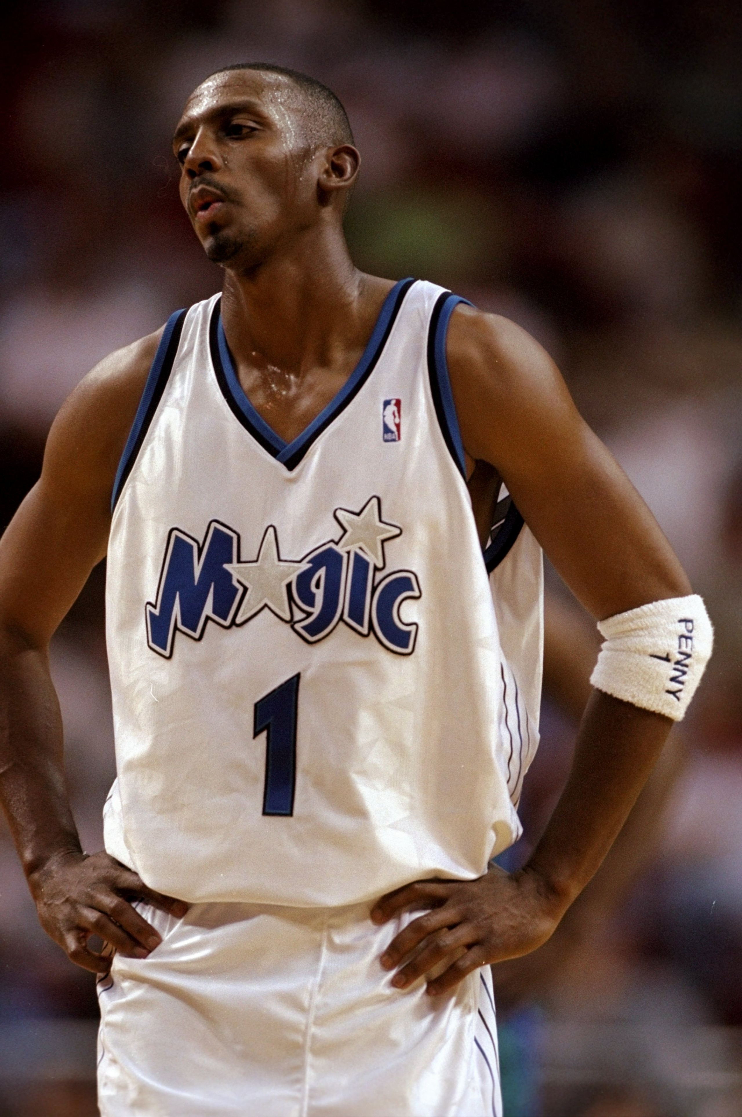 23 Mar 1999: Anfernee Hardaway #1 of the Orlando Magic looking on during the game against the Charlotte Hornets at the Orlando Arena in Orlando, Florida. The Magic defeated the Hornets 86-78. Mandatory Credit: Andy Lyons /Allsport 23 Mar 1999: Anfernee Hardaway #1 of the Orlando Magic looking on during the game against the Charlotte Hornets at the Orlando Arena in Orlando, Florida. The Magic defeated the Hornets 86-78. Mandatory Credit: Andy Lyons /Allsport