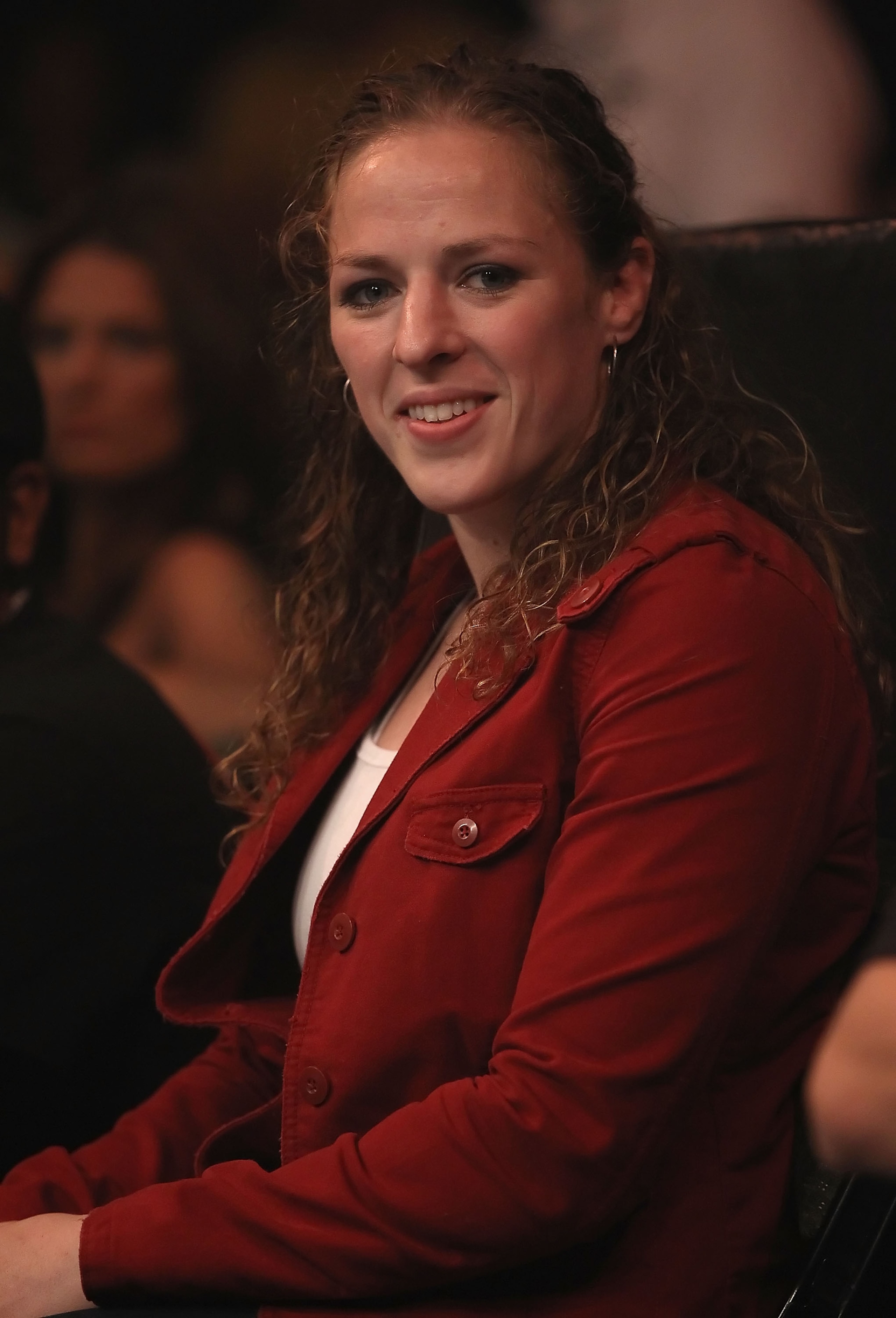 PHOENIX - AUGUST 13:   Mixed martial artist Sarah Kaufman attends the Strikeforce Women's Welterweight Tournament Championship bout at Dodge Theater on August 13, 2010 in Phoenix, Arizona.  (Photo by Christian Petersen/Getty Images)