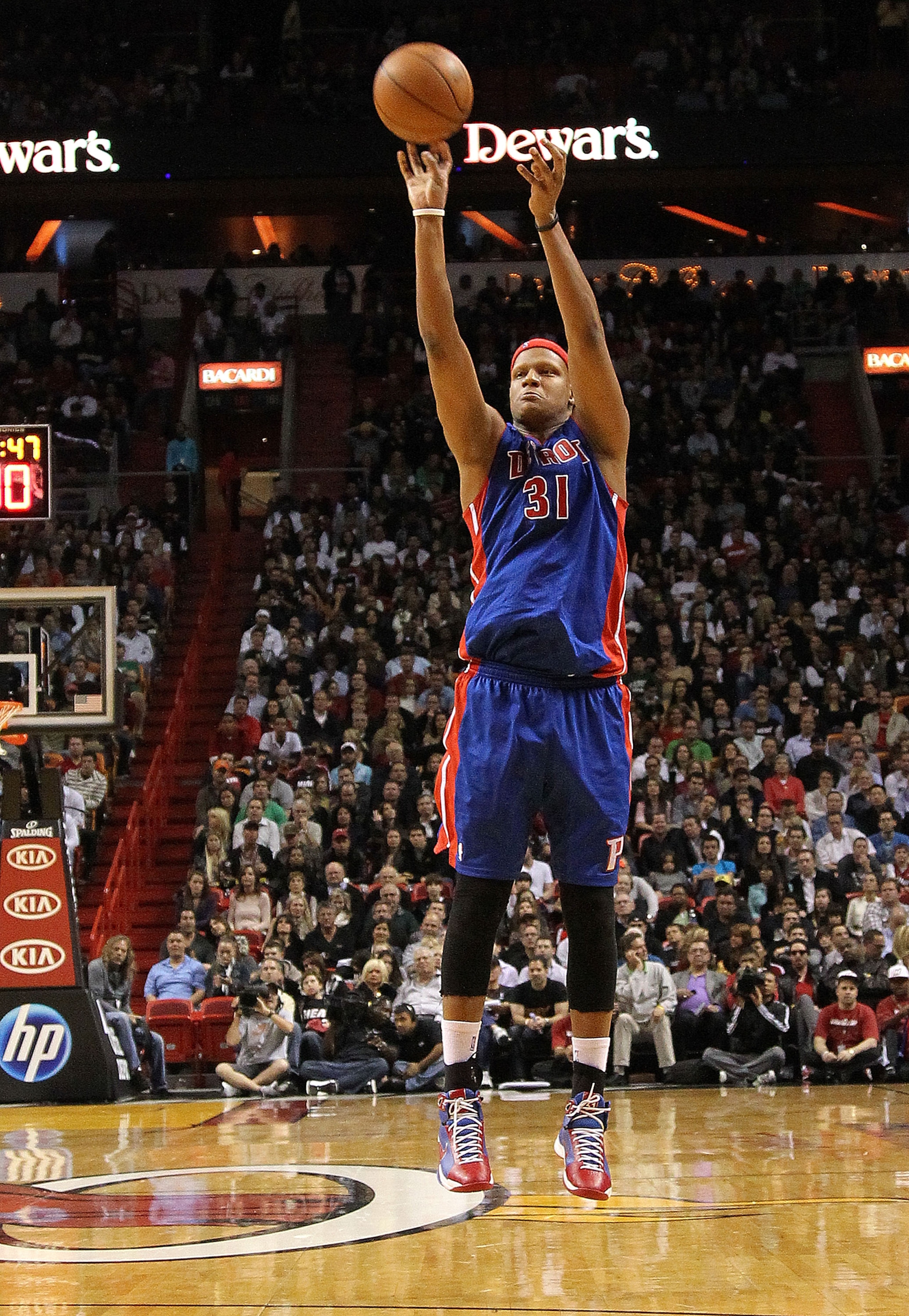 MIAMI, FL - JANUARY 28:  Charlie Villanueva #31 of of the Detroit Pistons shoots a jump shot during a game against the Miami Heat at American Airlines Arena on January 28, 2011 in Miami, Florida. NOTE TO USER: User expressly acknowledges and agrees that,