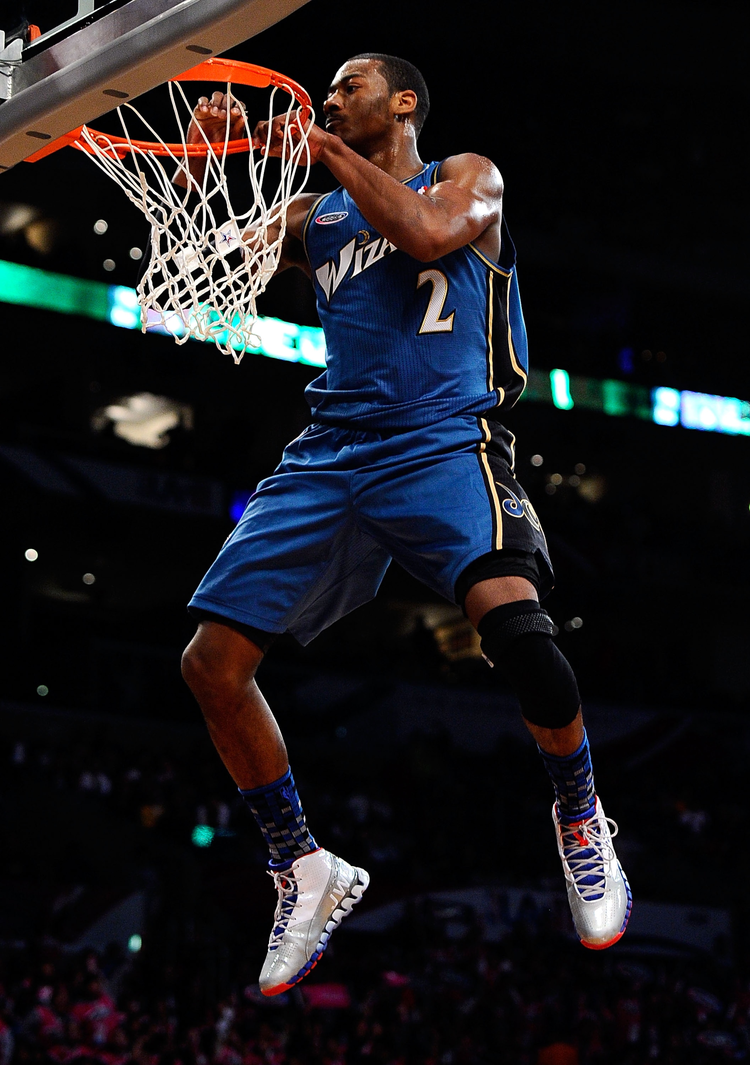LOS ANGELES, CA - FEBRUARY 18: John Wall #2 of the Washington Wizards and the Rookie Team hangs on the rim in the second half during the T-Mobile Rookie Challenge and Youth Jam at Staples Center on February 18, 2011 in Los Angeles, California. (Photo by LOS ANGELES, CA - FEBRUARY 18: John Wall #2 of the Washington Wizards and the Rookie Team hangs on the rim in the second half during the T-Mobile Rookie Challenge and Youth Jam at Staples Center on February 18, 2011 in Los Angeles, California. (Photo by