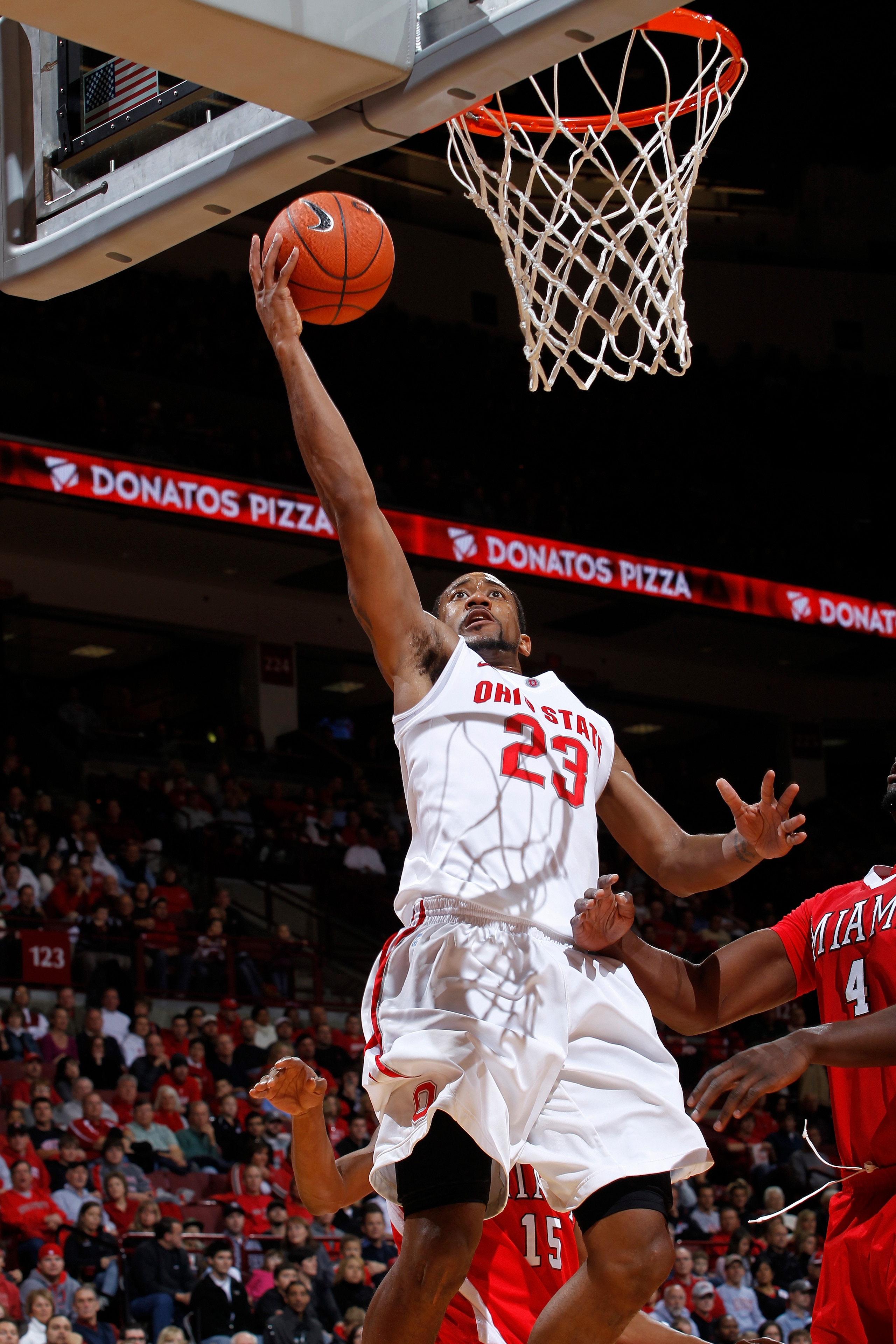 COLUMBUS, OH - NOVEMBER 26: David Lighty #23 of the Ohio State Buckeyes goes up for two of his game-high 21 points against the Miami RedHawks at Value City Arena on November 26, 2010 in Columbus, Ohio. Ohio State won 66-45. (Photo by Joe Robbins/Getty Ima