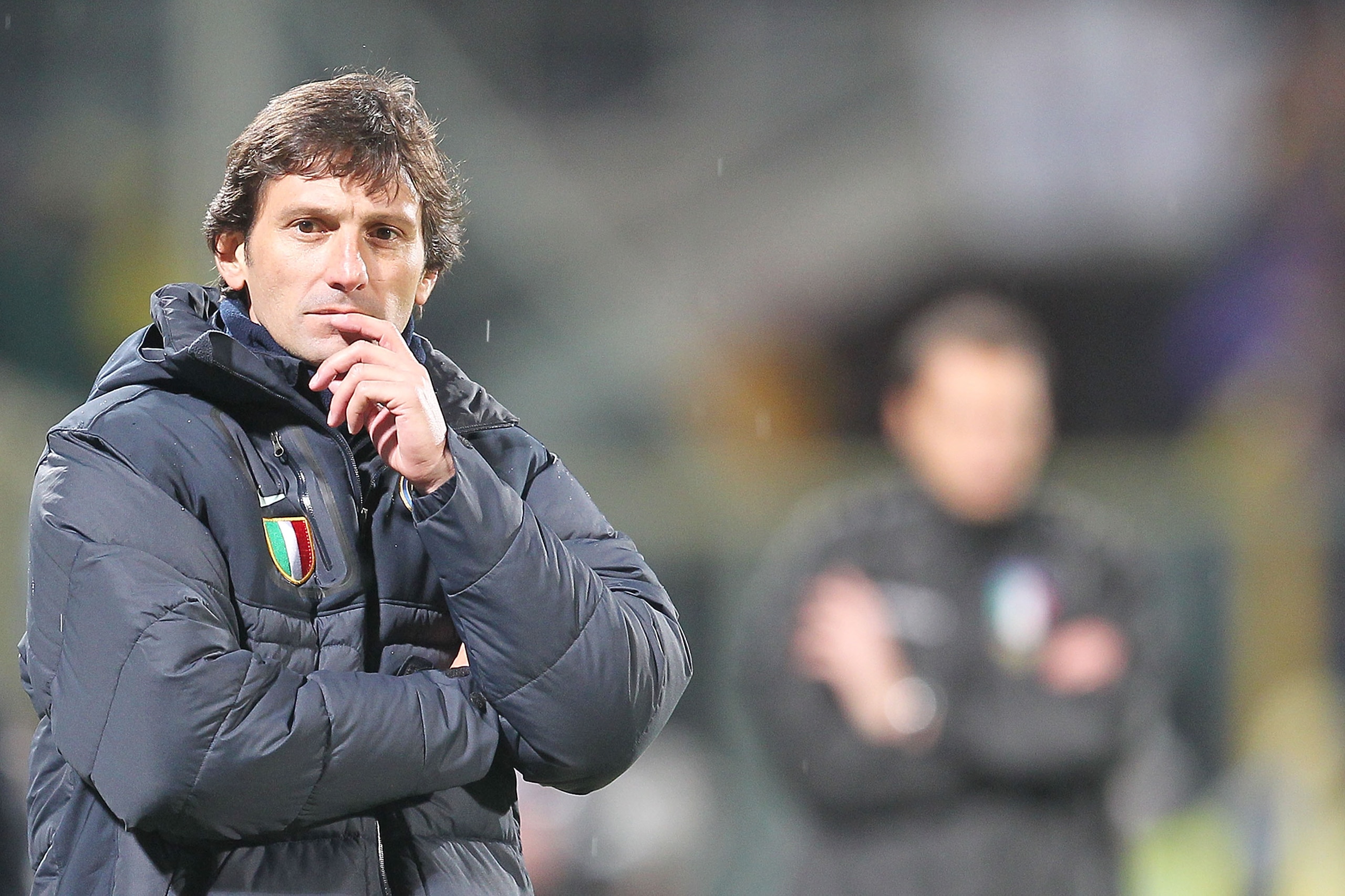 FLORENCE, ITALY - FEBRUARY 16: FC Internazionale Milano head coach Leonardo looks during the Serie A match between ACF Fiorentina and FC Internazionale Milano at Stadio Artemio Franchi on February 16, 2011 in Florence, Italy.  (Photo by Gabriele Maltinti/