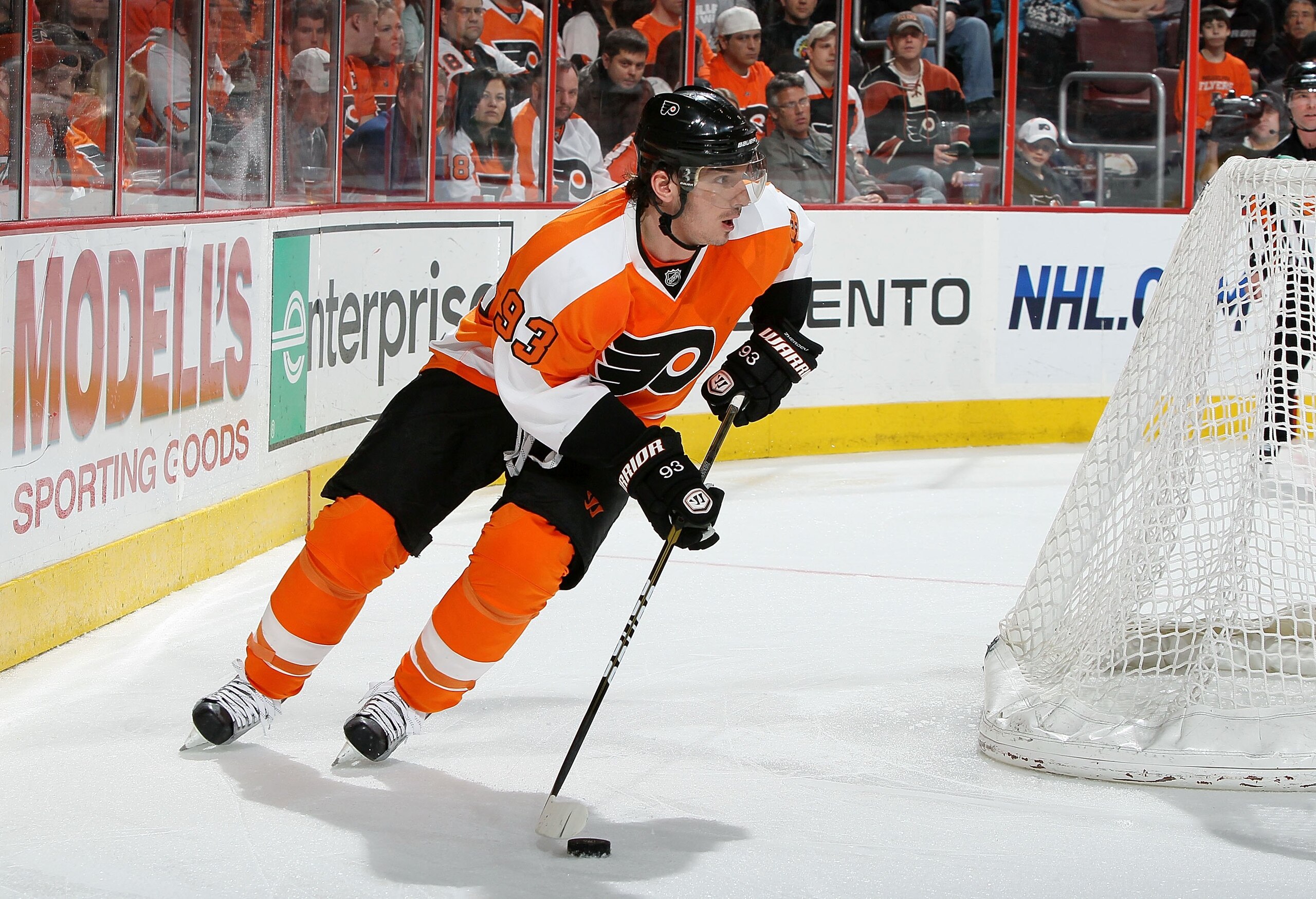 PHILADELPHIA, PA - FEBRUARY 05: Nikolay Zherdev #93 of the Dallas Stars skates against the Philadelphia Flyers on February 5, 2011 at Wells Fargo Center in Philadelphia, Pennsylvania. The Flyers defeated the Stars 3-1.  (Photo by Jim McIsaac/Getty Images)
