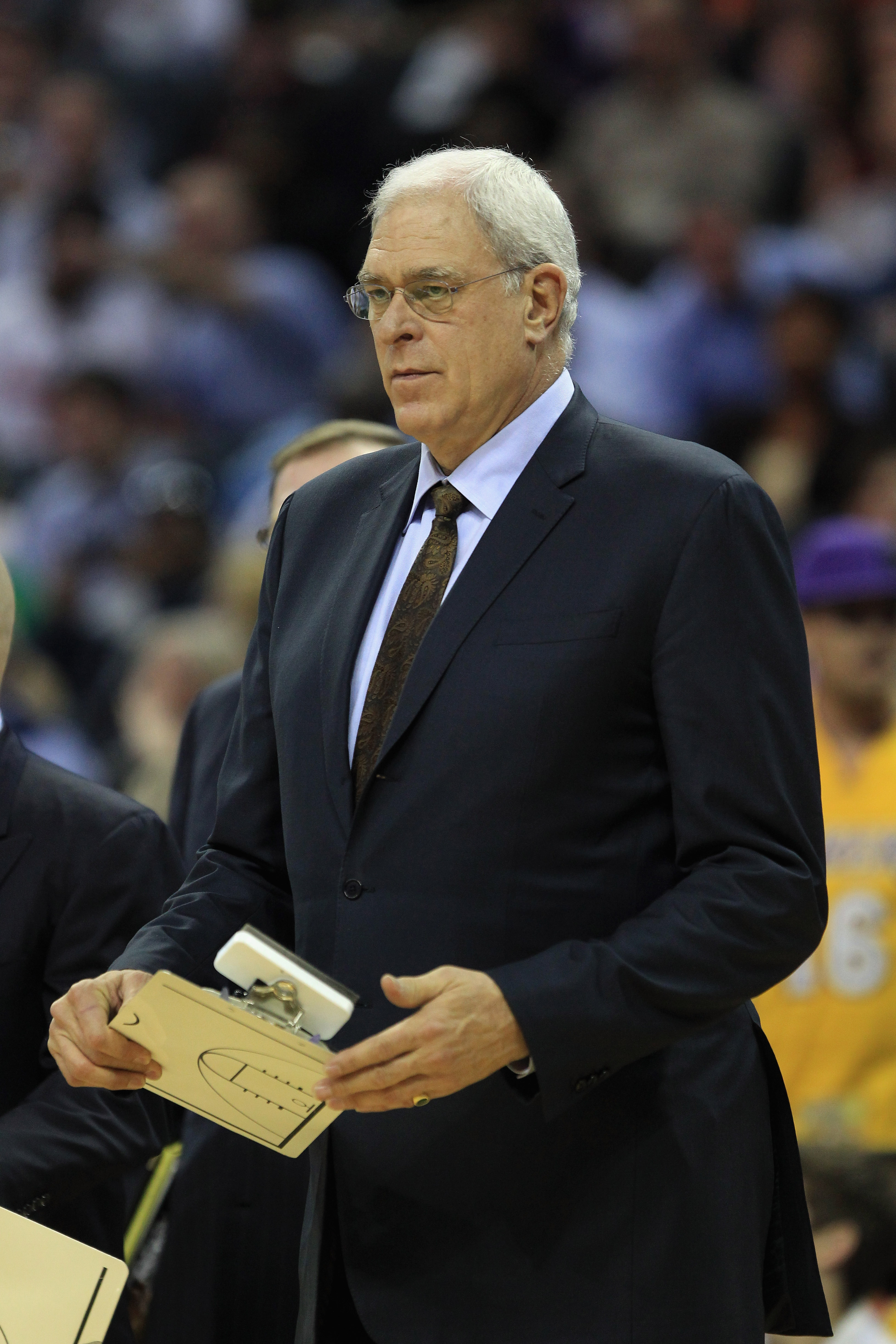 CHARLOTTE, NC - FEBRUARY 14:  Head coach Phil Jackson of the Los Angeles Lakers against the Charlotte Bobcats during their game at Time Warner Cable Arena on February 14, 2011 in Charlotte, North Carolina. NOTE TO USER: User expressly acknowledges and agr