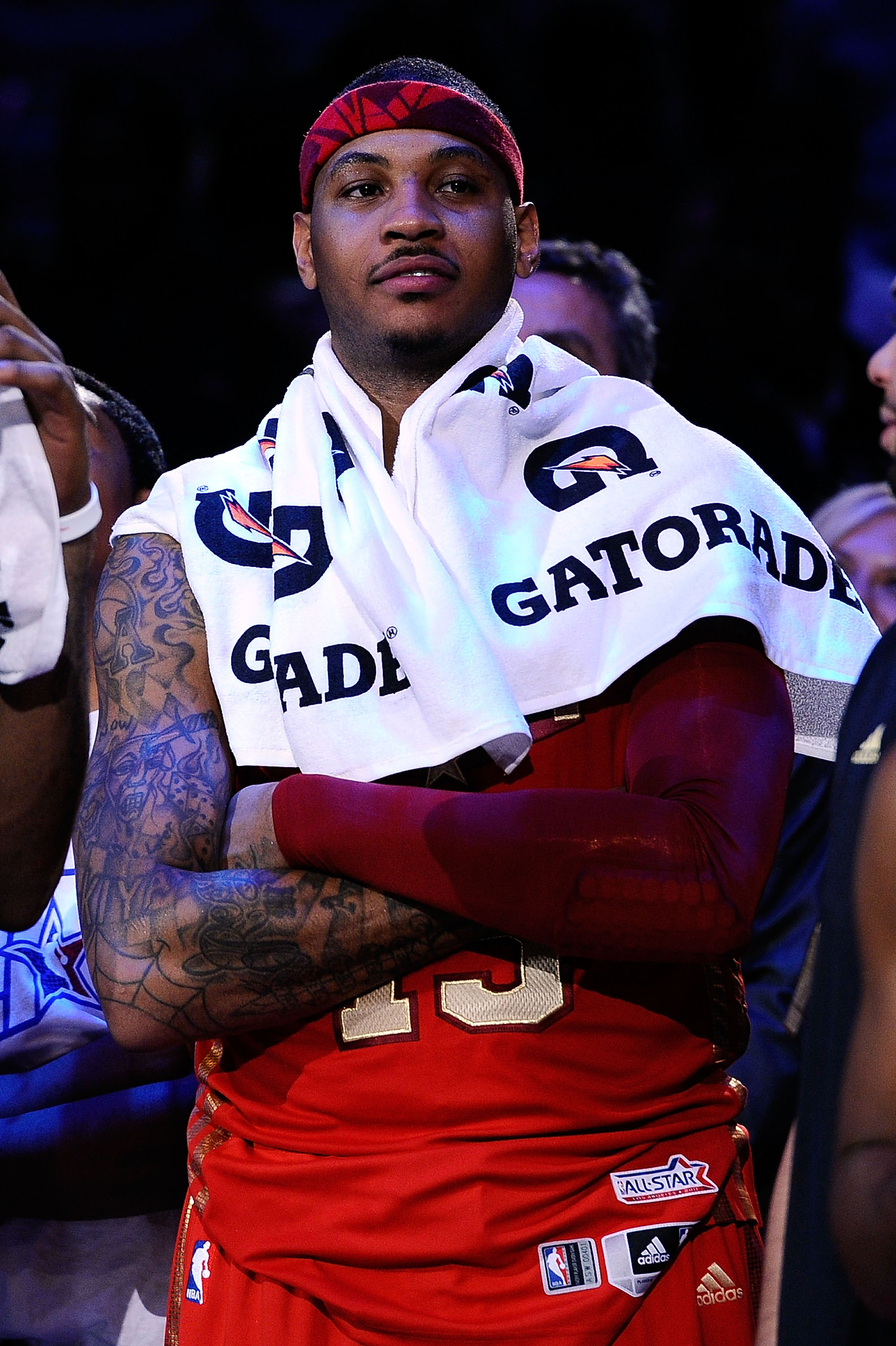 LOS ANGELES, CA - FEBRUARY 20:  Carmelo Anthony #15 of the Denver Nuggets and the Western Conference looks on after the Western Conference 148-143 victory in the 2011 NBA All-Star Game at Staples Center on February 20, 2011 in Los Angeles, California. NOT