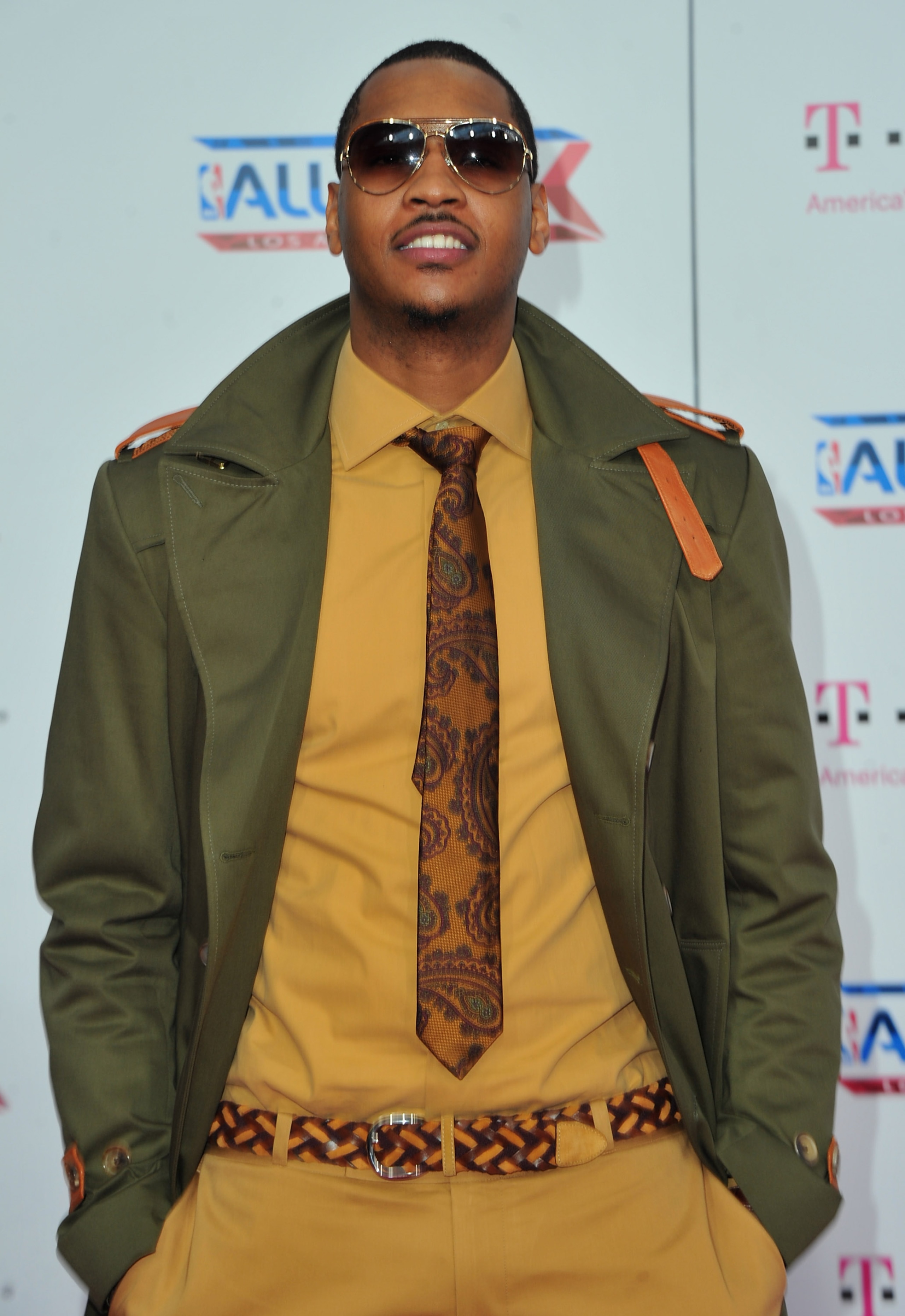 LOS ANGELES, CA - FEBRUARY 20:  NBA player Carmelo Anthony arrives to the T-Mobile Magenta Carpet at the 2011 NBA All-Star Game on February 20, 2011 in Los Angeles, California.  (Photo by Alberto E. Rodriguez/Getty Images)