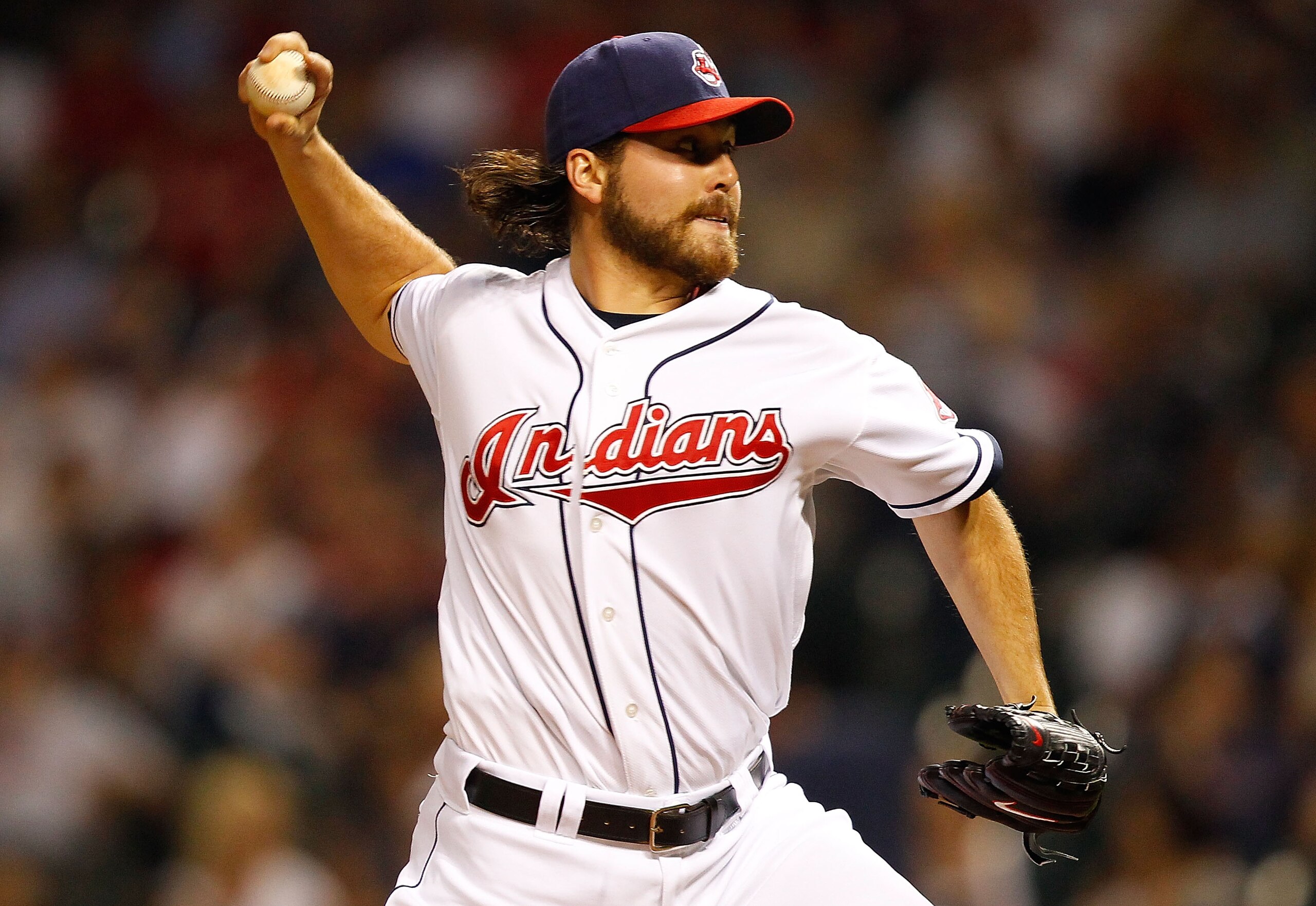 CLEVELAND - JUNE 11:  Chris Perez #54 of the Cleveland Indians pitches against the Washington Nationals during the game on June 11, 2010 at Progressive Field in Cleveland, Ohio.  (Photo by Jared Wickerham/Getty Images)