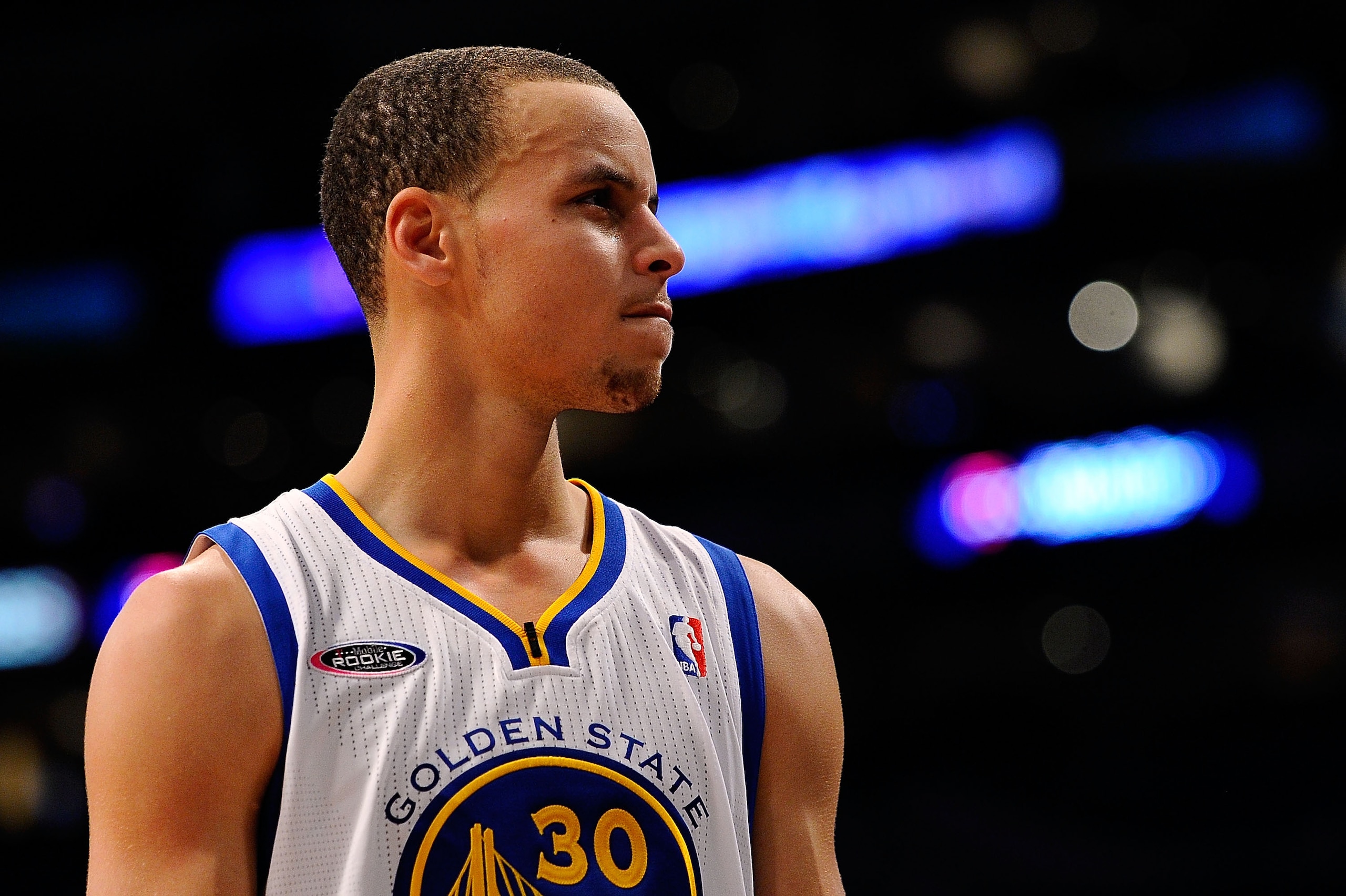 LOS ANGELES, CA - FEBRUARY 18: Stephen Curry #30 of the Golden State Warriors and the Sophomore Team looks on during the T-Mobile Rookie Challenge and Youth Jam at Staples Center on February 18, 2011 in Los Angeles, California. (Photo by Kevork Djansezi LOS ANGELES, CA - FEBRUARY 18: Stephen Curry #30 of the Golden State Warriors and the Sophomore Team looks on during the T-Mobile Rookie Challenge and Youth Jam at Staples Center on February 18, 2011 in Los Angeles, California. (Photo by Kevork Djansezi