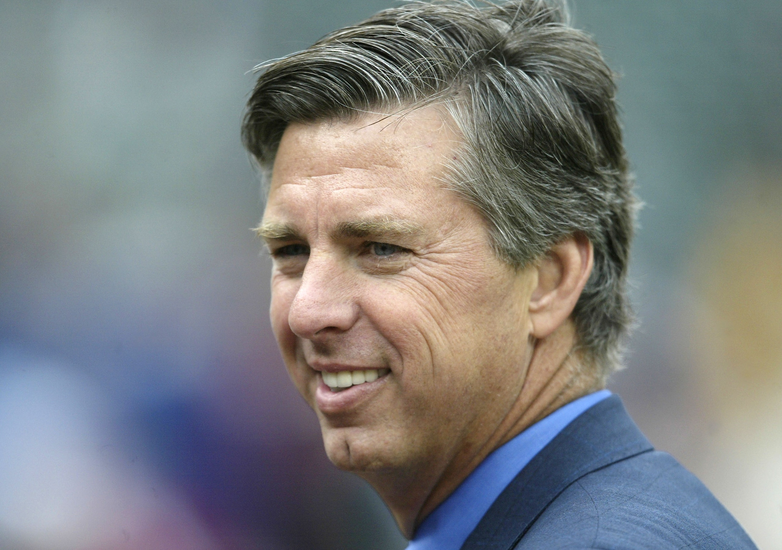 DETROIT - APRIL 8: General Manager Dave Dombrowski of the Detroit Tigers smiles prior to the opening day game against the Minnesota Twins on April 8, 2004 at Comerica Park in Detroit, Michigan. The Tigers won the game, 10-6. (Photo by Tom Pidgeon/Getty DETROIT - APRIL 8: General Manager Dave Dombrowski of the Detroit Tigers smiles prior to the opening day game against the Minnesota Twins on April 8, 2004 at Comerica Park in Detroit, Michigan. The Tigers won the game, 10-6. (Photo by Tom Pidgeon/Getty
