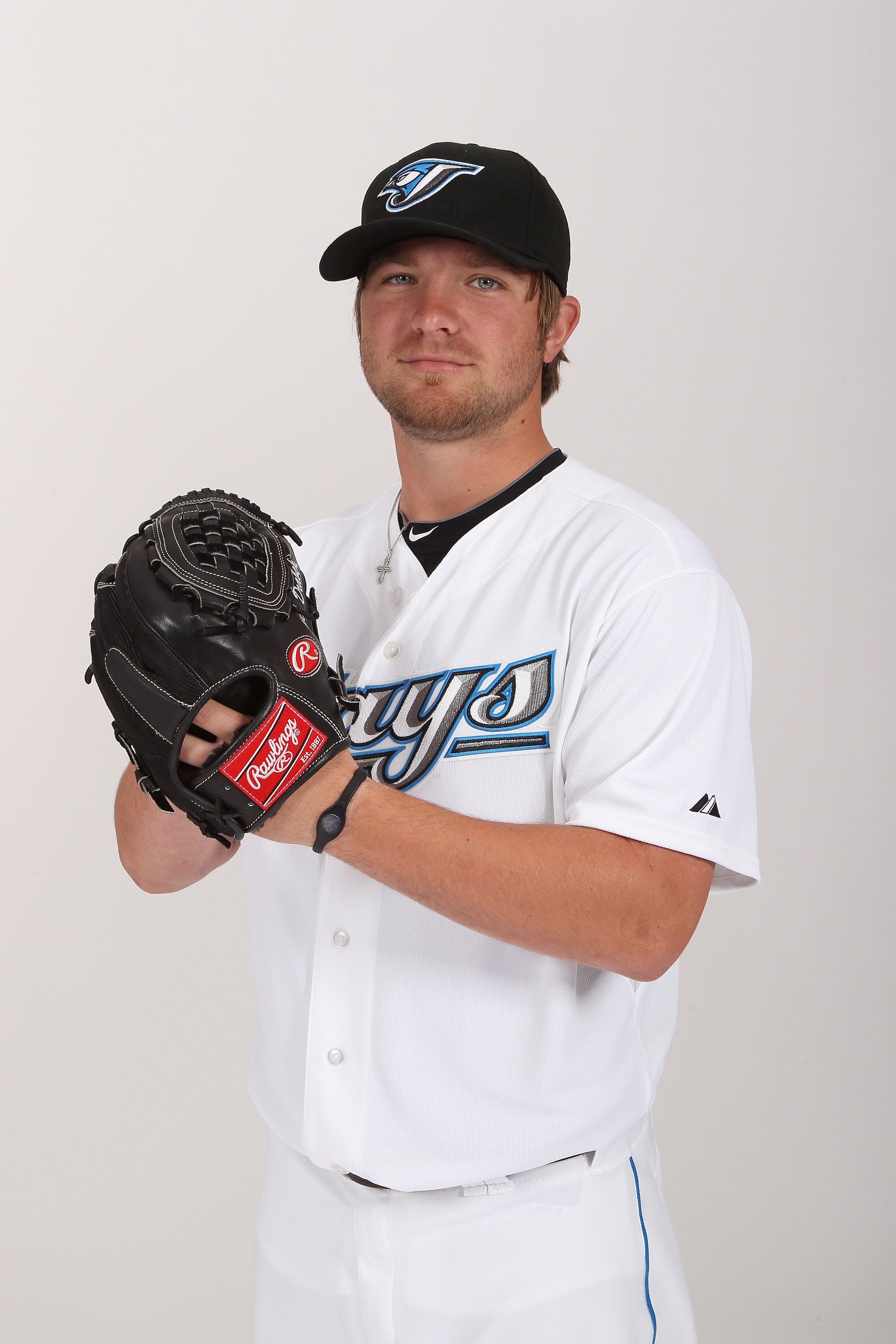 DUNEDIN, FL - FEBRUARY 20:  Kyle Drabek #4 of the Toronto Blue Jays poses during photo day at Florida Auto Exchange Stadium on February 20, 2011 in Dunedin, Florida.  (Photo by Nick Laham/Getty Images)