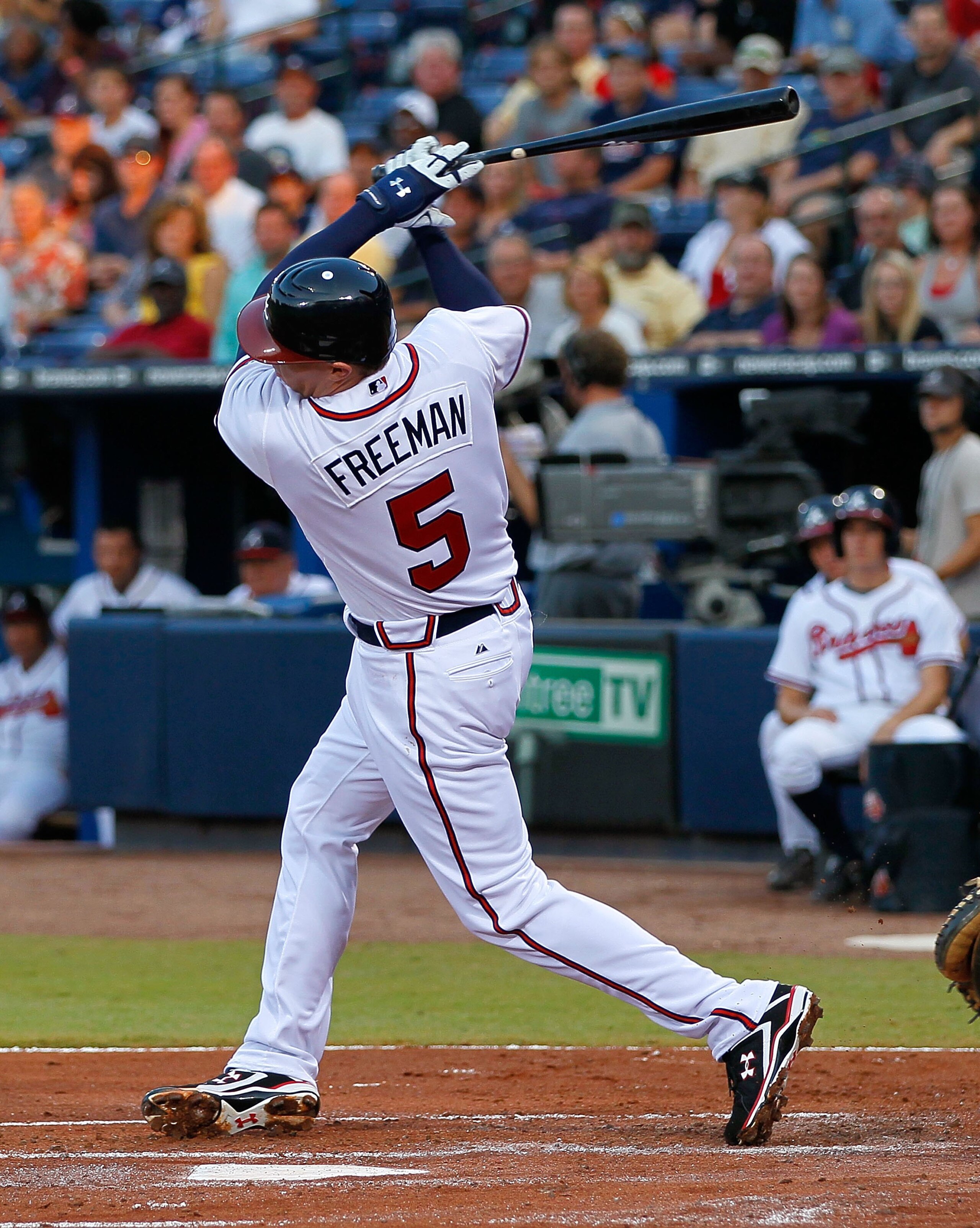 ATLANTA - SEPTEMBER 01:  Freddie Freeman #5 of the Atlanta Braves against the New York Mets at Turner Field on September 1, 2010 in Atlanta, Georgia.  (Photo by Kevin C. Cox/Getty Images)