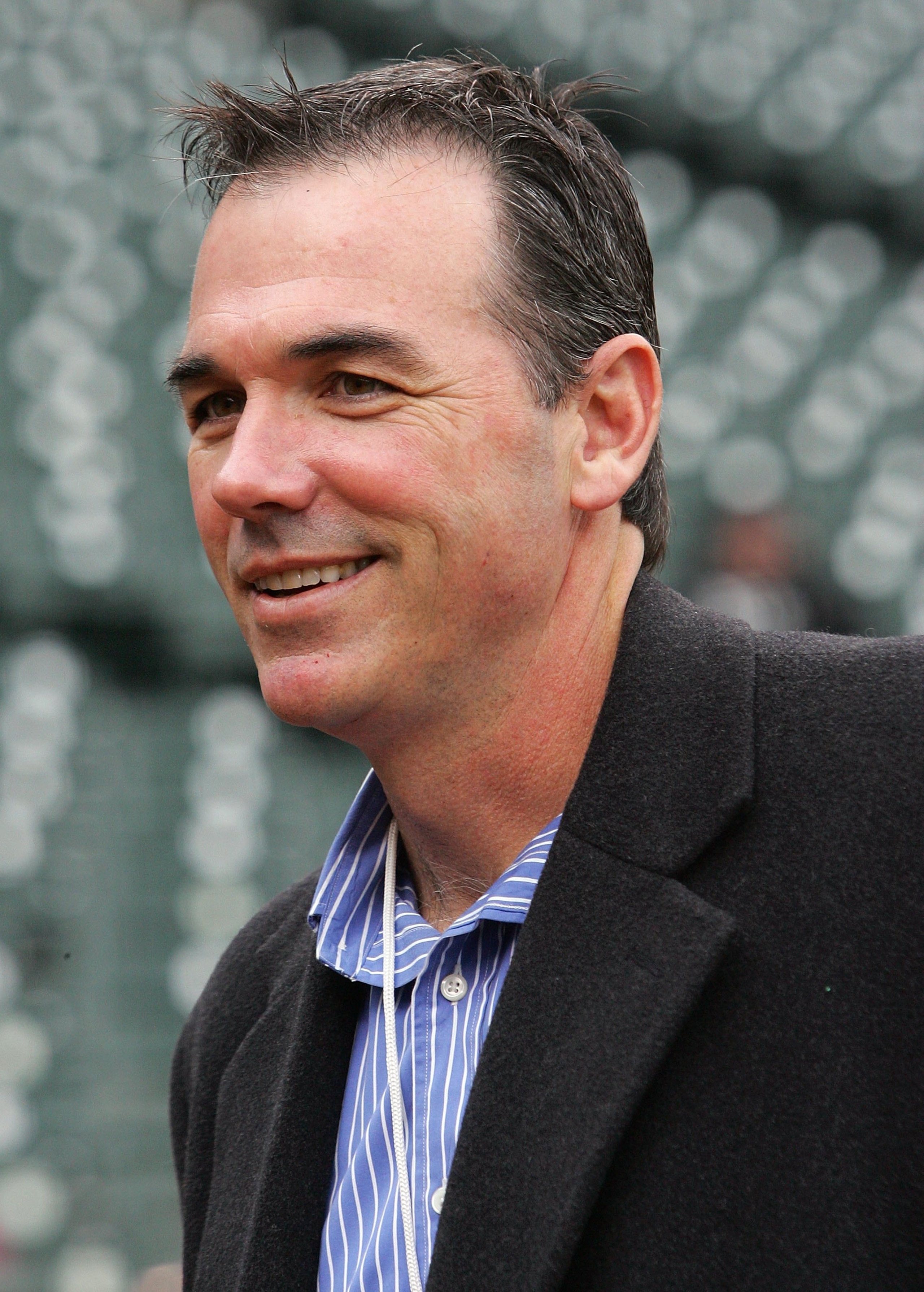 DETROIT - OCTOBER 13: General Manager Billy Beane of the Oakland Athletics is seen on the field during warm-ups prior to the start of Game Three of the American League Championship Series of the Detroit Tigers October 13, 2006 at Comerica Park in Detroit DETROIT - OCTOBER 13: General Manager Billy Beane of the Oakland Athletics is seen on the field during warm-ups prior to the start of Game Three of the American League Championship Series of the Detroit Tigers October 13, 2006 at Comerica Park in Detroit
