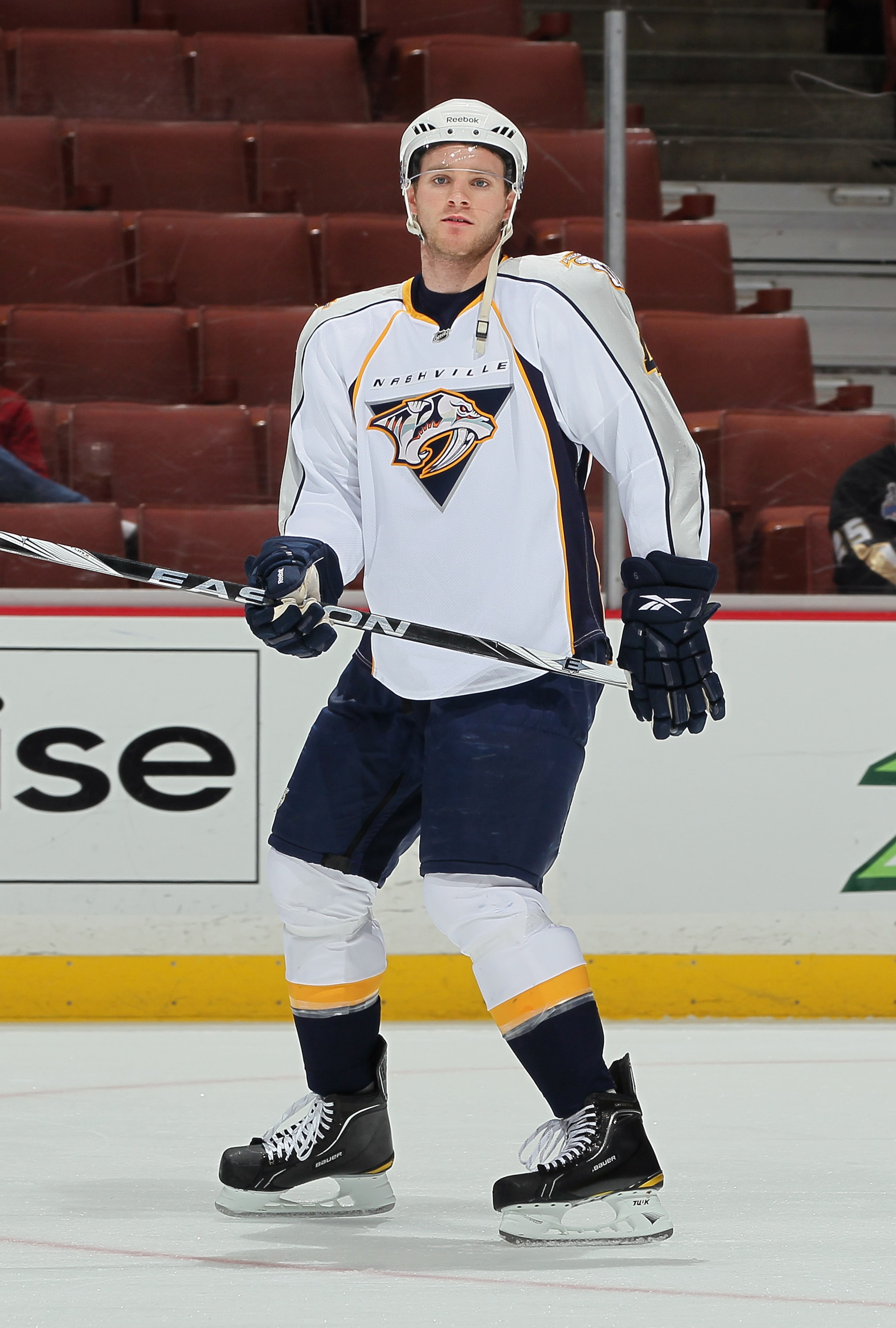 ANAHEIM, CA - JANUARY 05: Cody Franson #4 of the Nashville Predators skates prior to the start of the game against the Anaheim Ducks at the Honda Center on January 5, 2011 in Anaheim, California. (Photo by Jeff Gross/Getty Images) ANAHEIM, CA - JANUARY 05: Cody Franson #4 of the Nashville Predators skates prior to the start of the game against the Anaheim Ducks at the Honda Center on January 5, 2011 in Anaheim, California. (Photo by Jeff Gross/Getty Images)