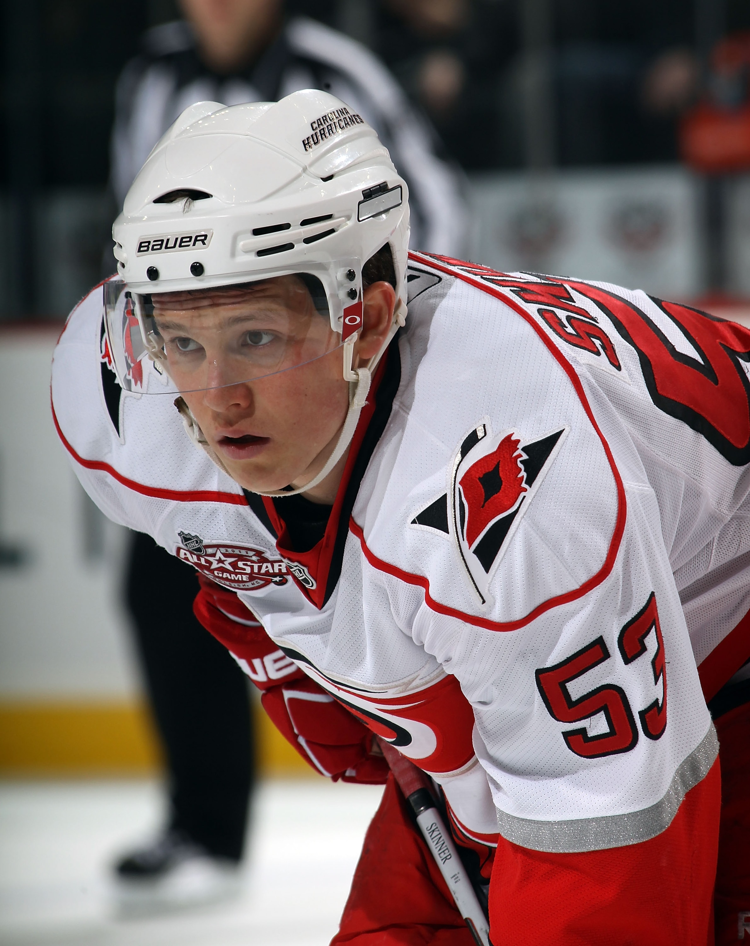 NEWARK, NJ - FEBRUARY 16: Jeff Skinner #53 of the Carolina Hurricanes skates against the New Jersey Devils at the Prudential Center on February 16, 2011 in Newark, New Jersey. (Photo by Bruce Bennett/Getty Images) NEWARK, NJ - FEBRUARY 16: Jeff Skinner #53 of the Carolina Hurricanes skates against the New Jersey Devils at the Prudential Center on February 16, 2011 in Newark, New Jersey. (Photo by Bruce Bennett/Getty Images)