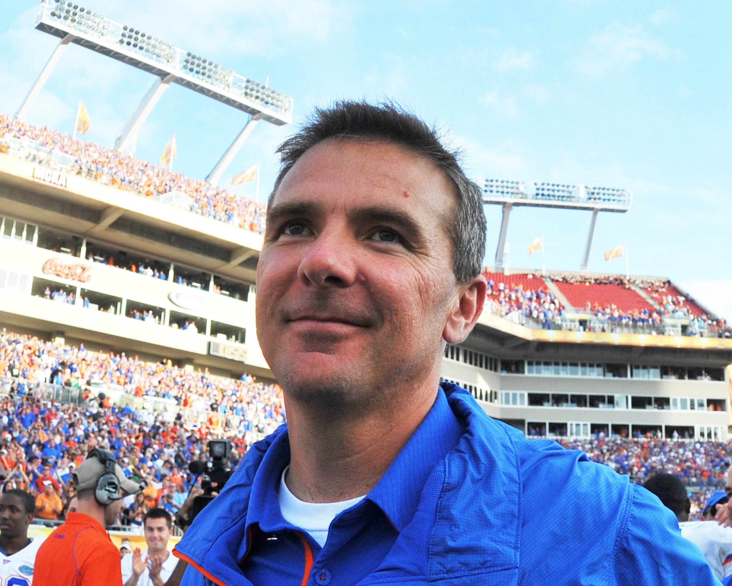 TAMPA, FL - JANUARY 1: Coach Urban Meyer of the Florida Gators leaves the field after play against the Penn State Nittany Lions January 1, 2010 in the 25th Outback Bowl at Raymond James Stadium in Tampa, Florida. (Photo by Al Messerschmidt/Getty Images) TAMPA, FL - JANUARY 1: Coach Urban Meyer of the Florida Gators leaves the field after play against the Penn State Nittany Lions January 1, 2010 in the 25th Outback Bowl at Raymond James Stadium in Tampa, Florida. (Photo by Al Messerschmidt/Getty Images)