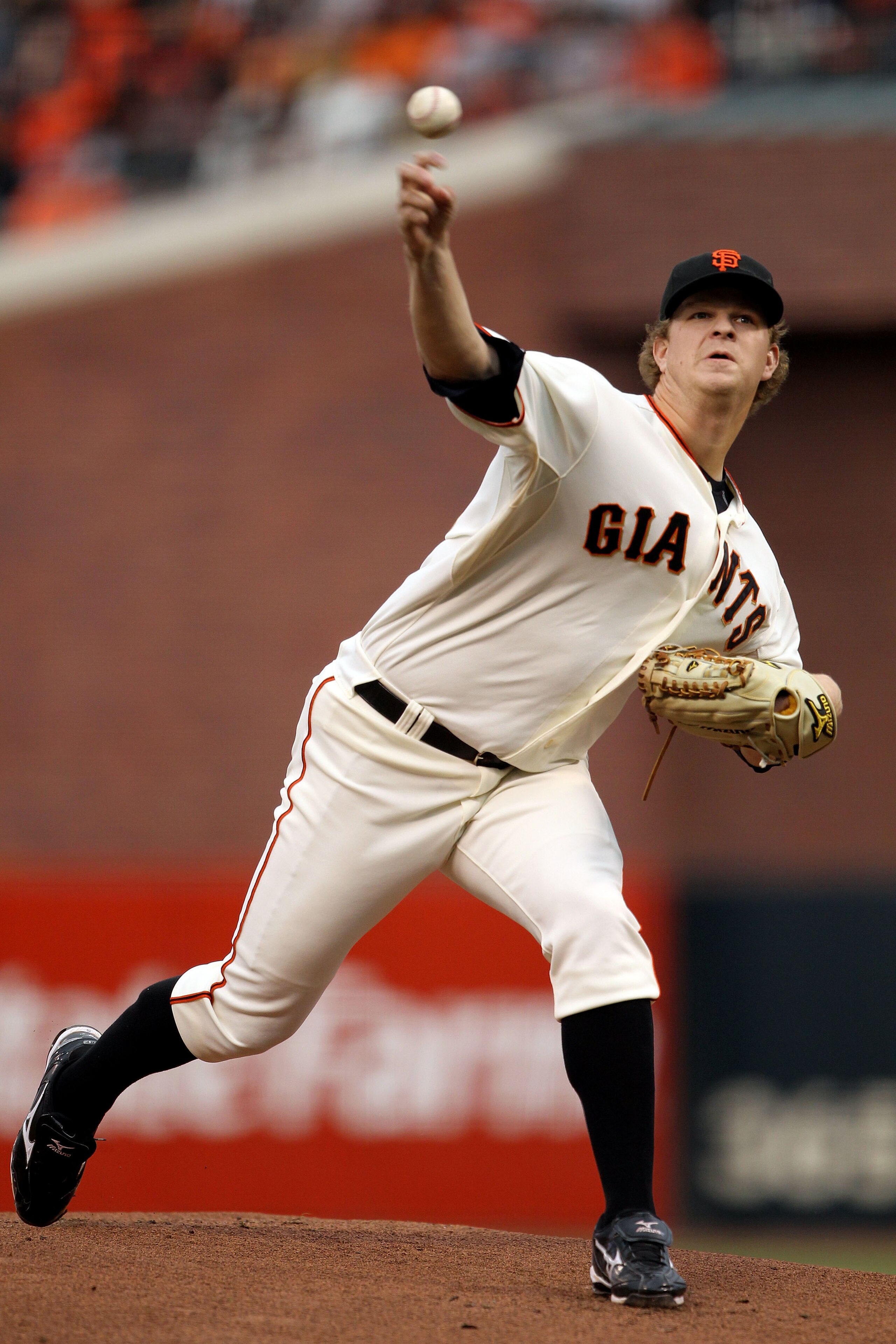 SAN FRANCISCO - OCTOBER 28:  Starting pitcher Matt Cain #18 of the San Francisco Giants pitches in the first inning against the Texas Rangers in Game Two of the 2010 MLB World Series at AT&T Park on October 28, 2010 in San Francisco, California.  (Photo b