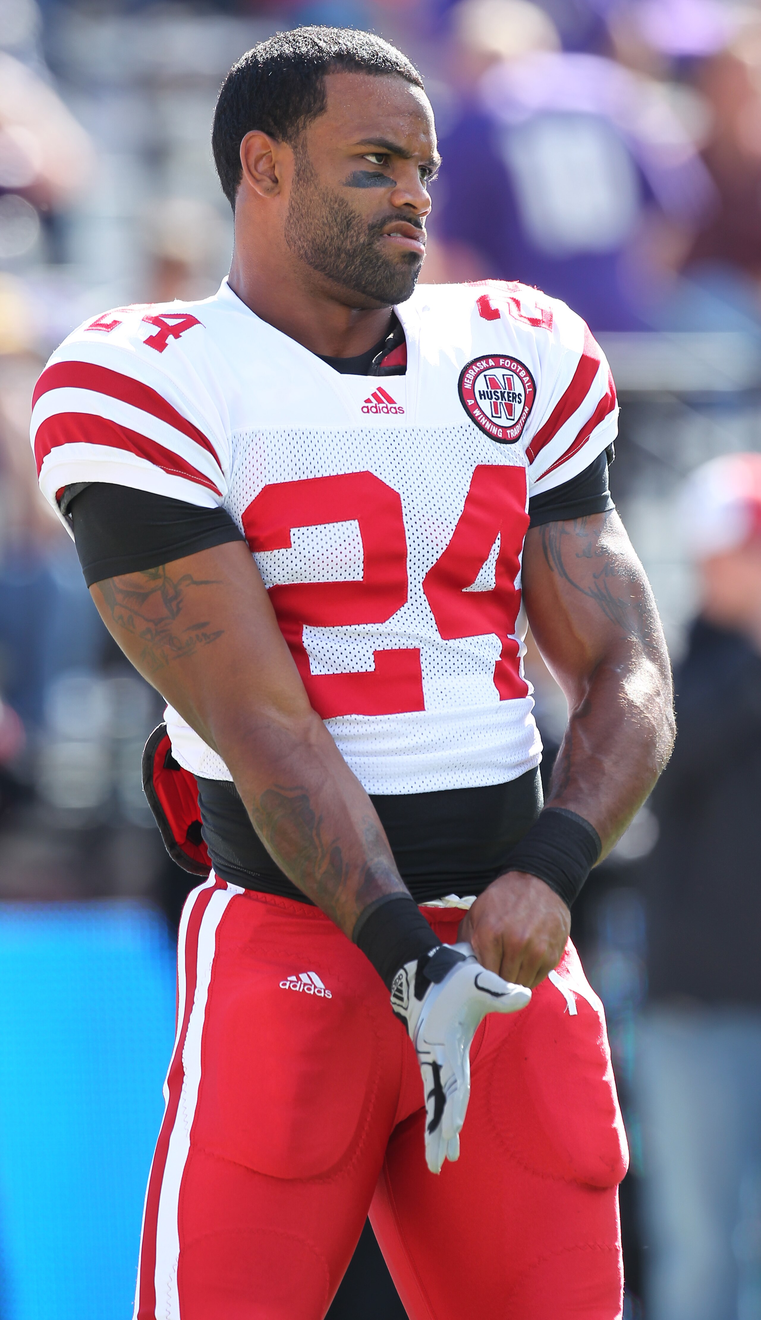 SEATTLE - SEPTEMBER 18: Wide receiver Niles Paul #24 of the Nebraska Cornhuskers looks on during warmups prior to the game against the Washington Huskies on September 18, 2010 at Husky Stadium in Seattle, Washington. (Photo by Otto Greule Jr/Getty Images)