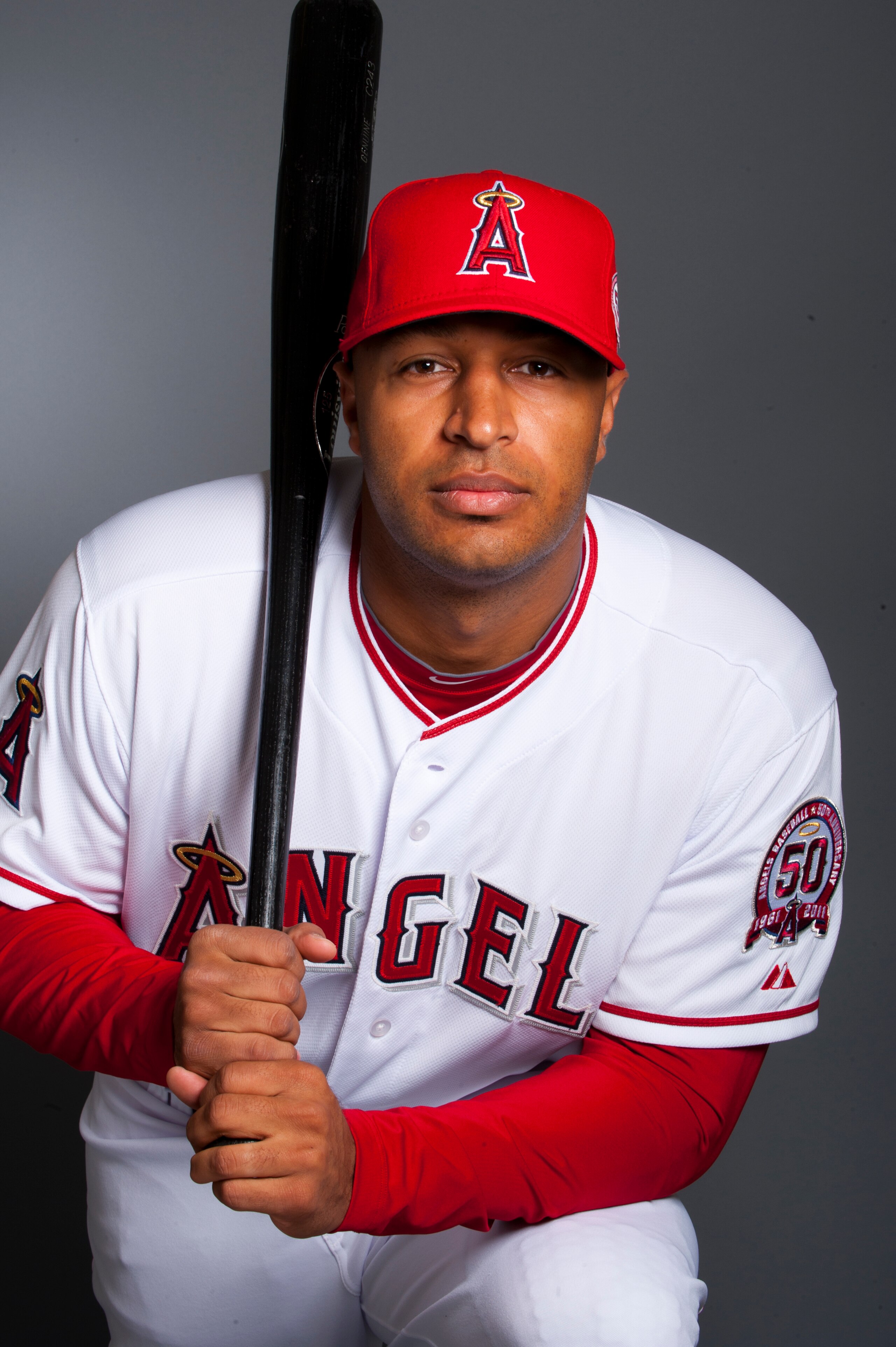 TEMPE, AZ - FEBRUARY 21: Vernon Wells #10 of the Los Angeles Angels of Anaheim poses during their photo day at Tempe Diablo Stadium on February 21, 2011 in Tempe,Arizona. (Photo by Rob Tringali/Getty Images)