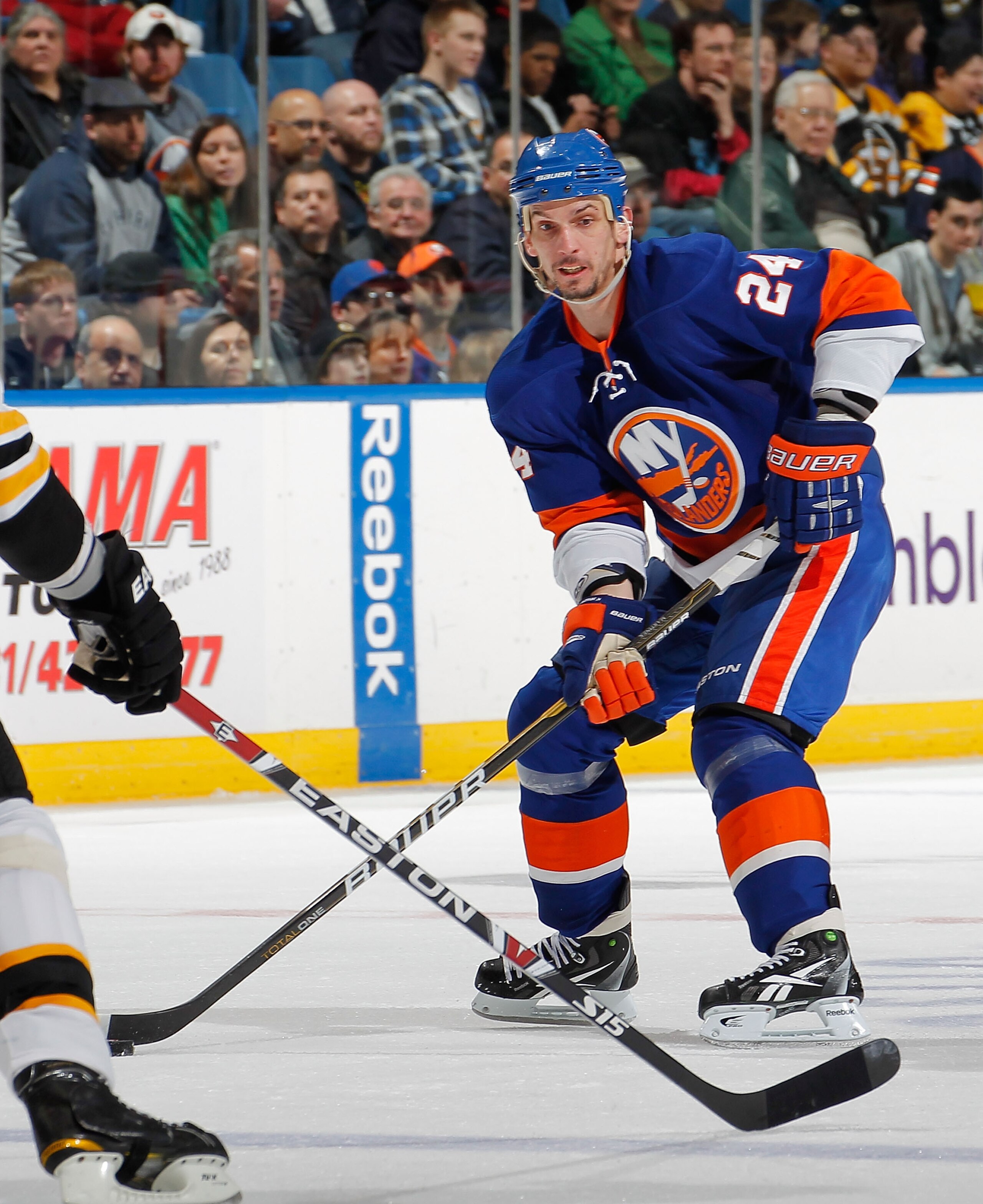 UNIONDALE, NY - FEBRUARY 17:  Radek Martinek #24 of the New York Islanders skates during an NHL hockey game against the Boston Bruins at the Nassau Coliseum on February 17, 2011 in Uniondale, New York.  (Photo by Paul Bereswill/Getty Images)