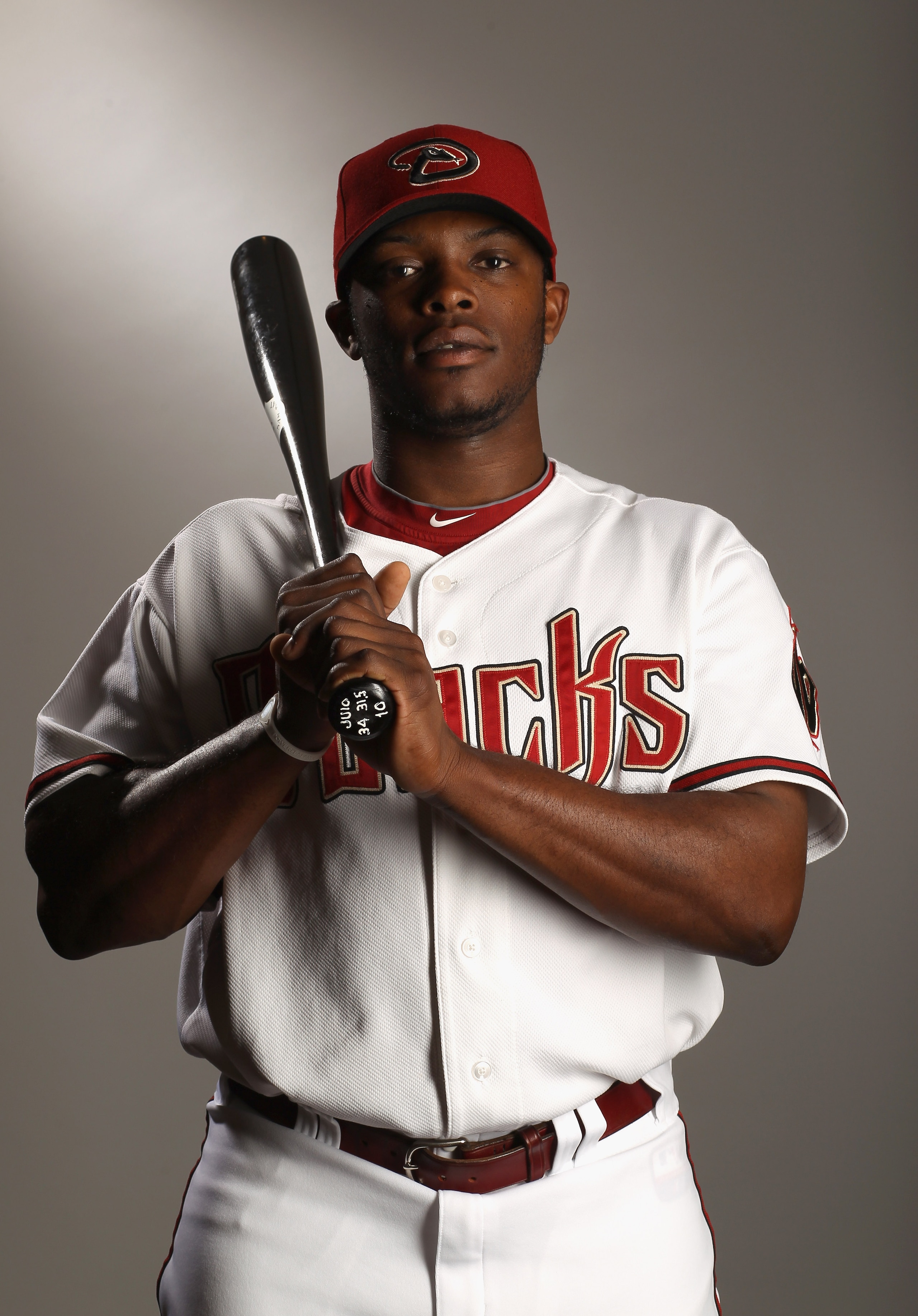 SCOTTSDALE, AZ - FEBRUARY 21:  Justin Upton #10 of the Arizona Diamondbacks poses for a portrait at Salt River Fields at Talking Stick on February 21, 2011 in Scottsdale, Arizona.  (Photo by Ezra Shaw/Getty Images)