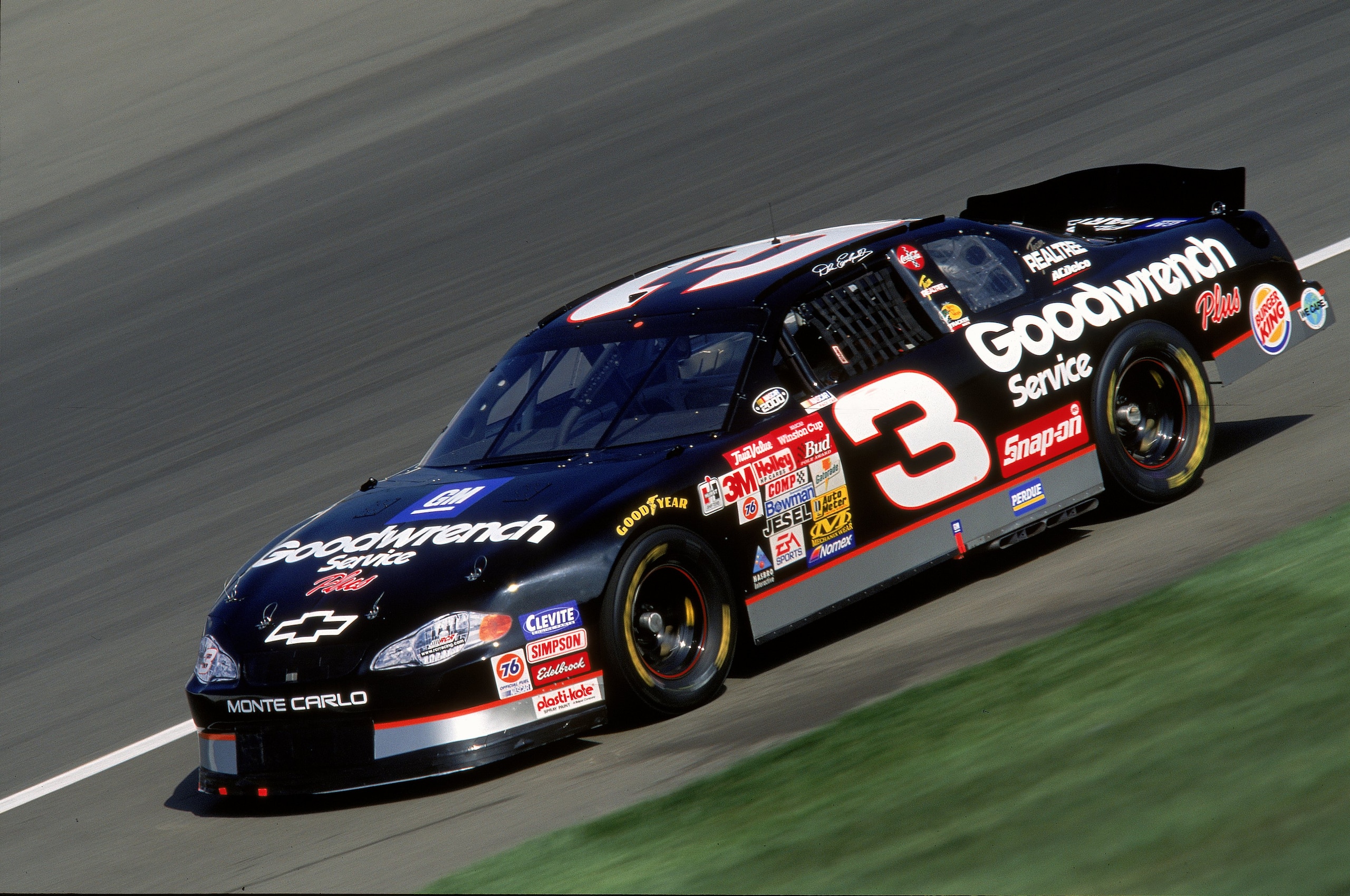 30 Apr 2000:  Dale Earnhardt Sr. is in action during the NAPA Auto Parts 500, Part of the NASCAR Winston Cup Series, at the California Speedway in Fontana, California. Mandatory Credit: Jon Ferrey  /Allsport