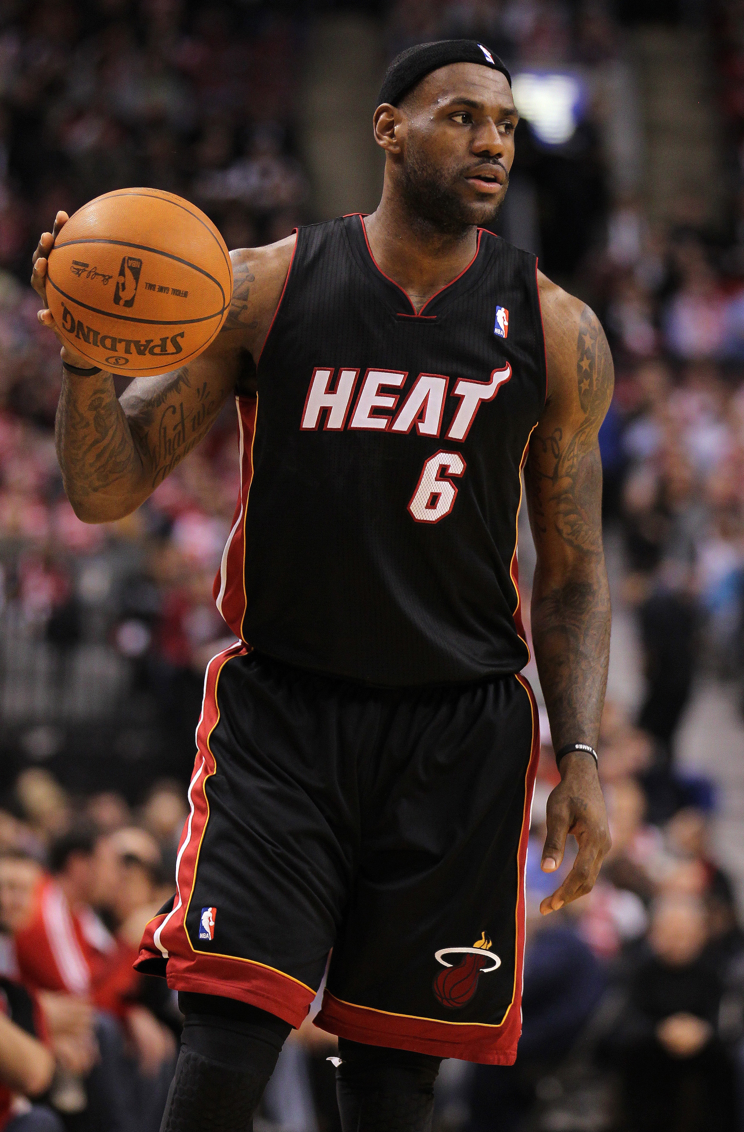 TORONTO, CANADA - FEBRUARY 16:  LeBron James #6 of the Miami Heat gets set to make a pass in a game against the Toronto Raptors on February 16, 2011 at the Air Canada Centre in Toronto, Canada. The Heat defeated the Raptors 103-95. (Photo by Claus Anderse