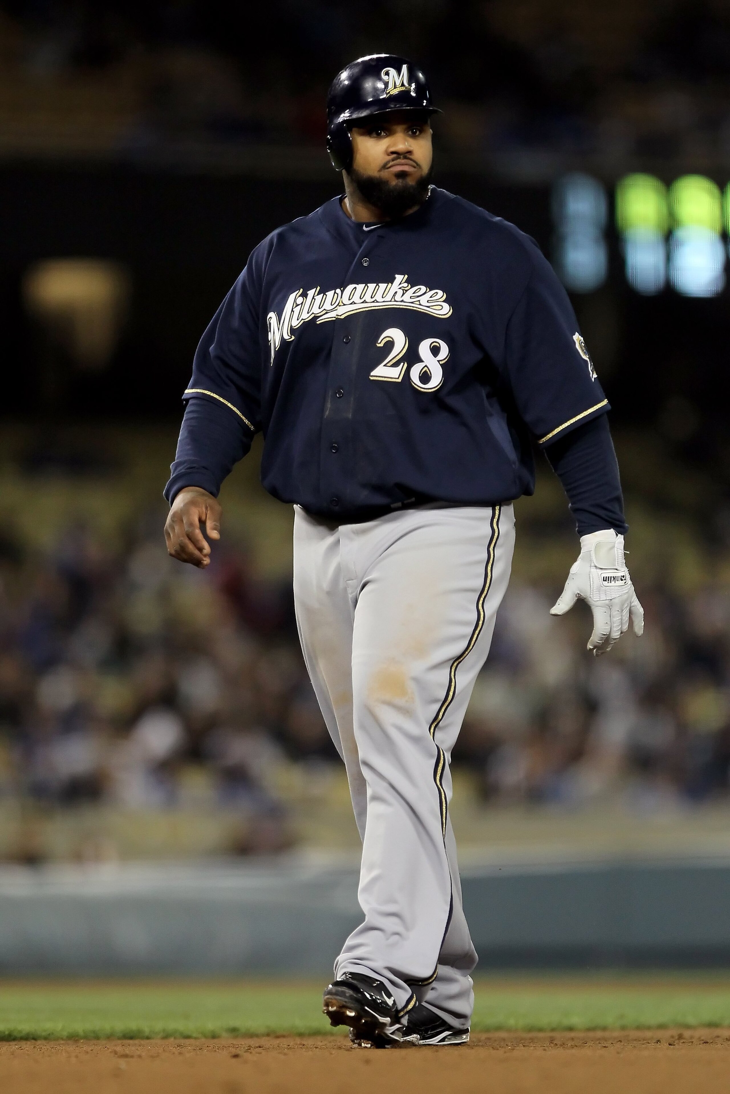 LOS ANGELES, CA - MAY 06: Prince Fielder #28 of the Milwaukee Brewers plays against the Los Angeles Dodgers at Dodger Stadium on May 6, 2010 in Los Angeles, California. (Photo by Jeff Gross/Getty Images) LOS ANGELES, CA - MAY 06: Prince Fielder #28 of the Milwaukee Brewers plays against the Los Angeles Dodgers at Dodger Stadium on May 6, 2010 in Los Angeles, California. (Photo by Jeff Gross/Getty Images)