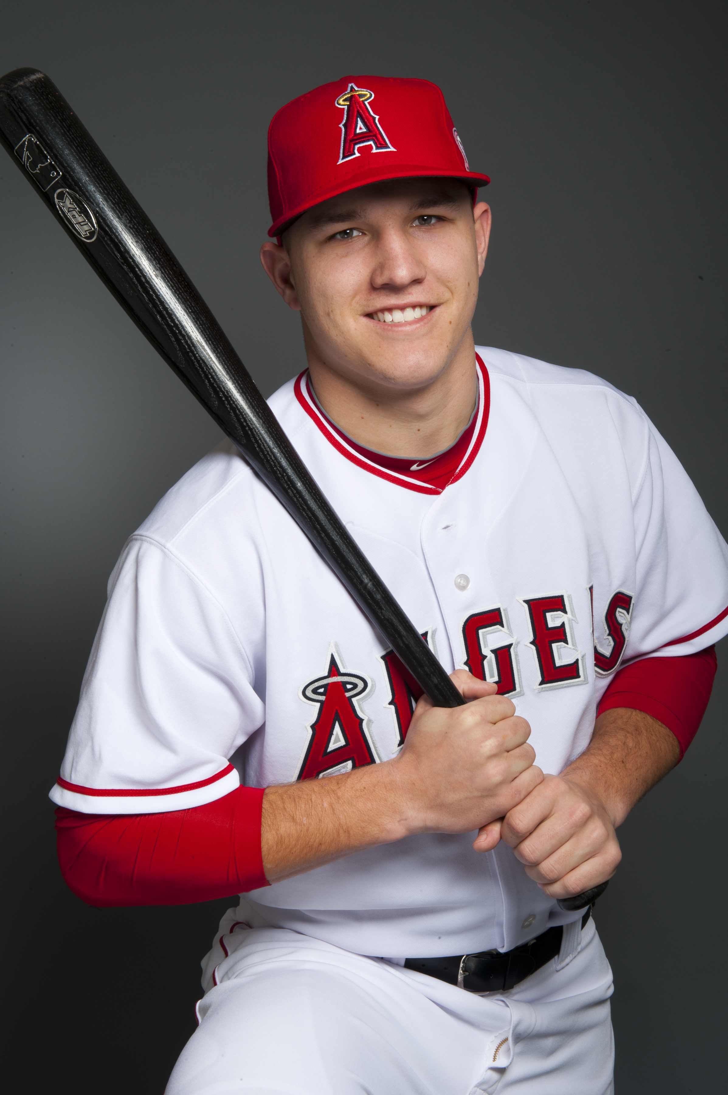 Mike Trout Los Angeles Angels Unsigned Walking to Bat Photograph