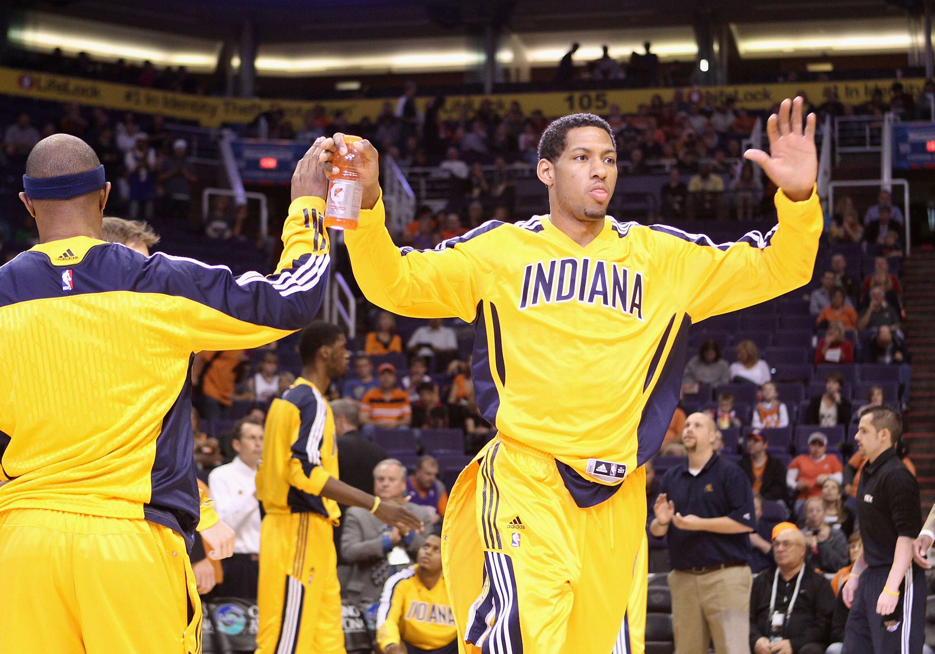 PHOENIX - DECEMBER 03:  Danny Granger #33 of the Indiana Pacers is introduced before the NBA game against the Phoenix Suns at US Airways Center on December 3, 2010 in Phoenix, Arizona. NOTE TO USER: User expressly acknowledges and agrees that, by download