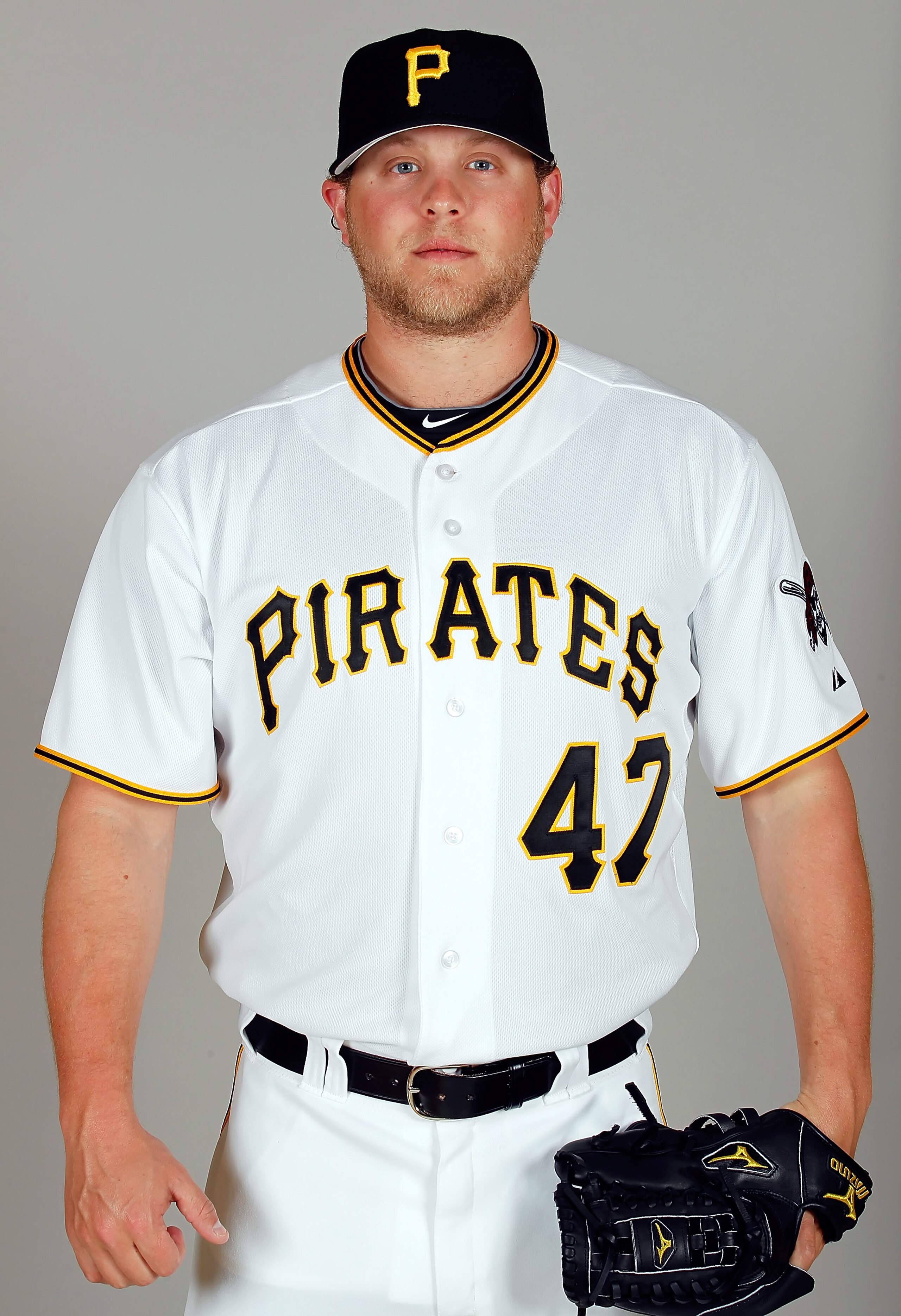 BRADENTON, FL - FEBRUARY 20:  Pitcher Evan Meek #47 of the Pittsburgh Pirates poses for a photo during photo day at Pirate City on February 20, 2011 in Bradenton, Florida.  (Photo by J. Meric/Getty Images)