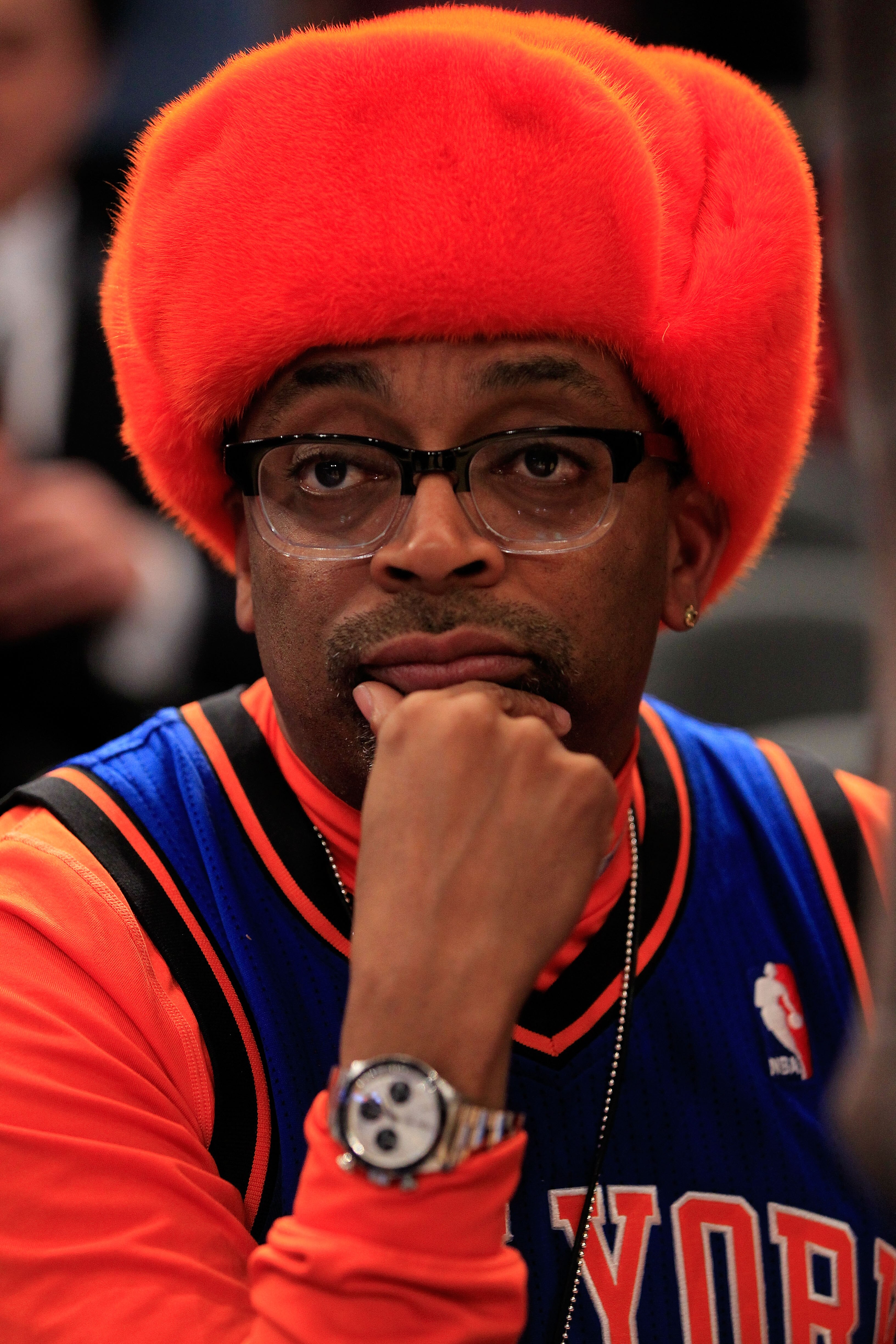 NEW YORK, NY - FEBRUARY 16:  Film director Spike attends the game between the New York Knicks and the Atlanta Hawks at Madison Square Garden on February 16, 2011 in New York City. NOTE TO USER: User expressly acknowledges and agrees that, by downloading a