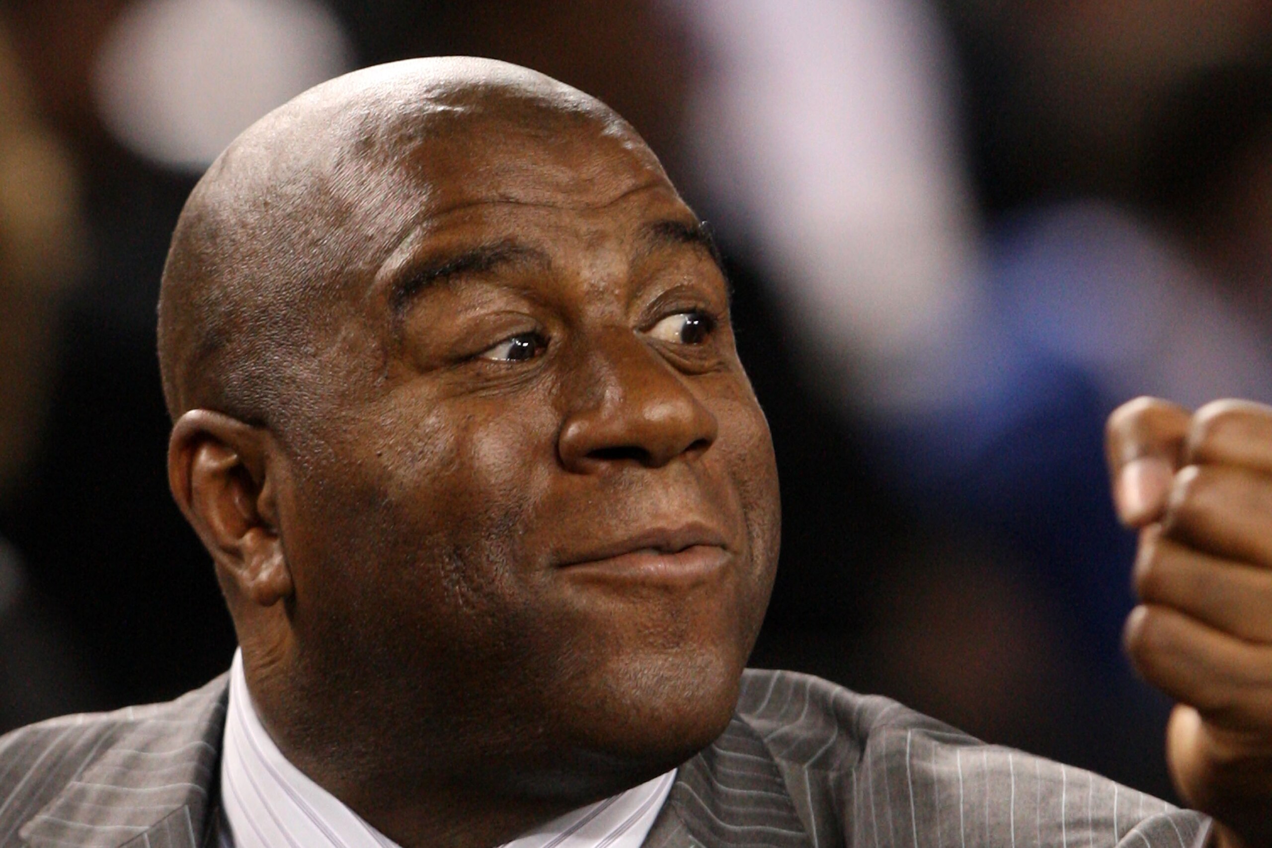 ARLINGTON, TX - FEBRUARY 14: Former NBA player Earvin 'Magic' Johnson Jr. attends the NBA All-Star Game, part of 2010 NBA All-Star Weekend at Cowboys Stadium on February 14, 2010 in Arlington, Texas. NOTE TO USER: User expressly acknowledges and agrees t ARLINGTON, TX - FEBRUARY 14: Former NBA player Earvin 'Magic' Johnson Jr. attends the NBA All-Star Game, part of 2010 NBA All-Star Weekend at Cowboys Stadium on February 14, 2010 in Arlington, Texas. NOTE TO USER: User expressly acknowledges and agrees t