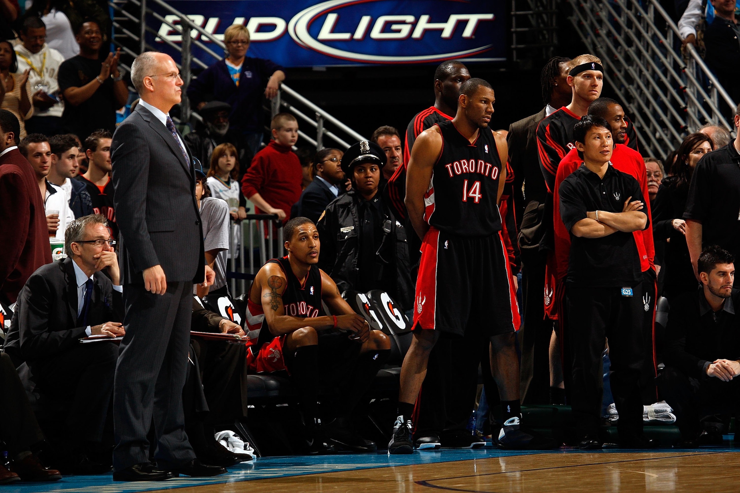 NEW ORLEANS - FEBRUARY 06:  Head coach Jay Triano of the Toronto Raptors watches the final minutes of the game agaainst the New Orleans Hornets on February 6, 2009 in New Orleans, Louisiana.  NOTE TO USER: User expressly acknowledges and agrees that, by d