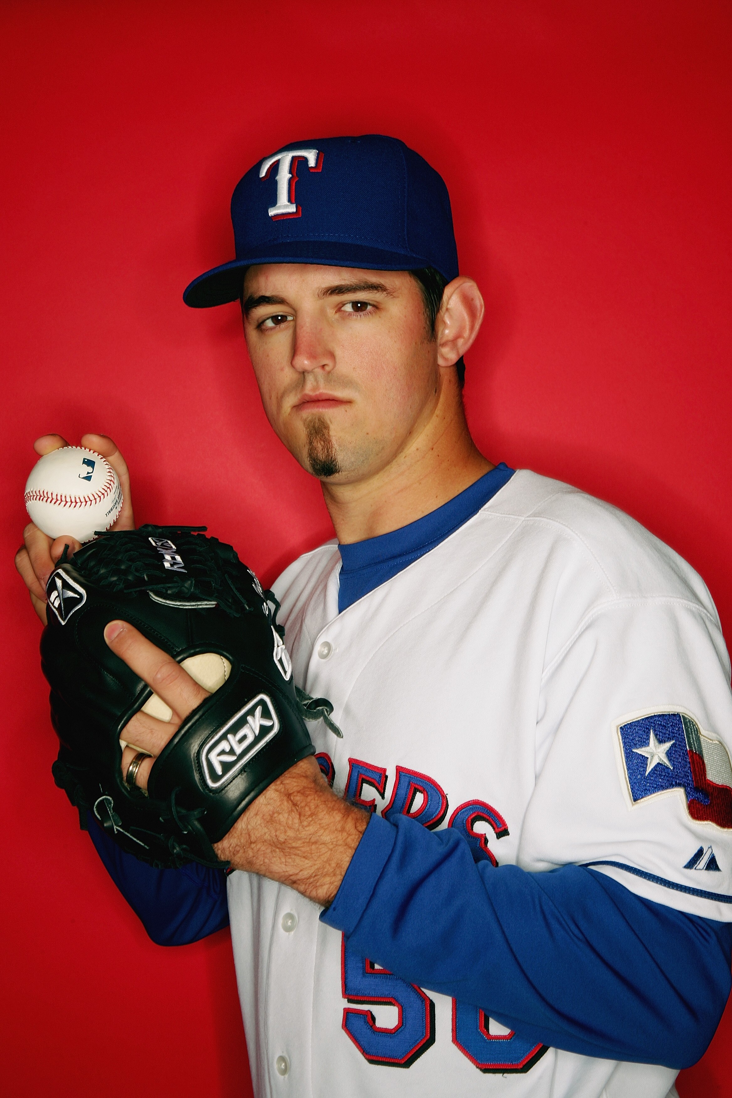 SURPRISE, AZ - FEBRUARY 25:  Eric Hurley of the Texas Rangers poses for a portrait during Photo Day on February 25, 2007 in Surprise, Arizona. (Photo by Jed Jacobsohn/Getty Images)