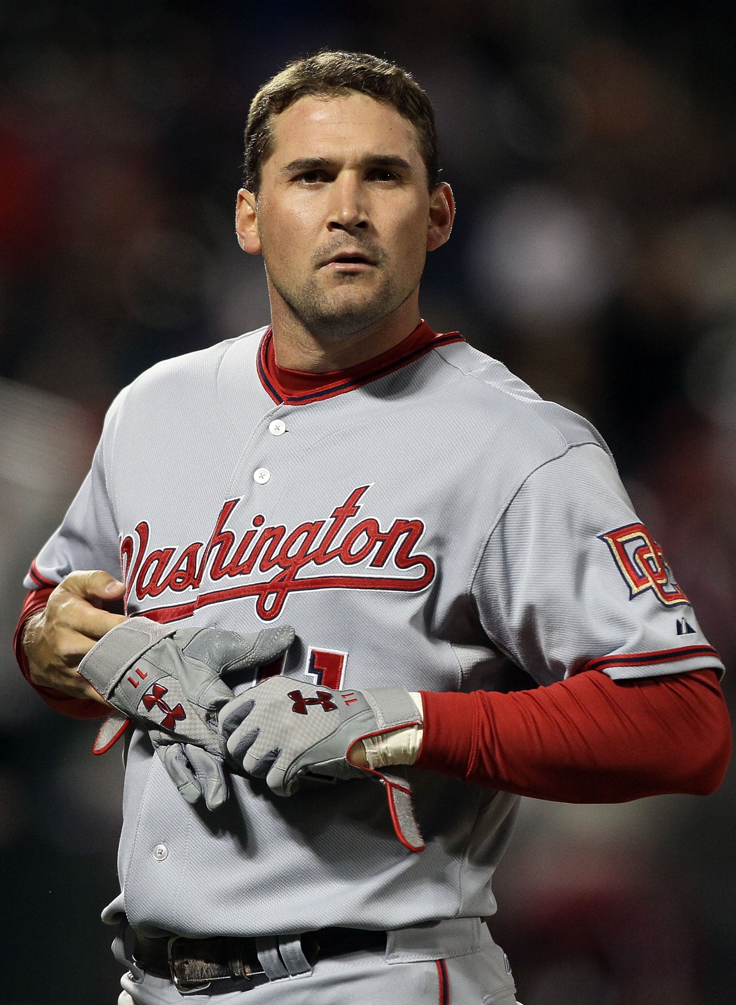 NEW YORK - MAY 10:  Ryan Zimmerman #11 of the Washington Nationals looks on against the New York Mets on May 10, 2010 at Citi Field in the Flushing neighborhood of the Queens borough of New York City.  (Photo by Jim McIsaac/Getty Images)