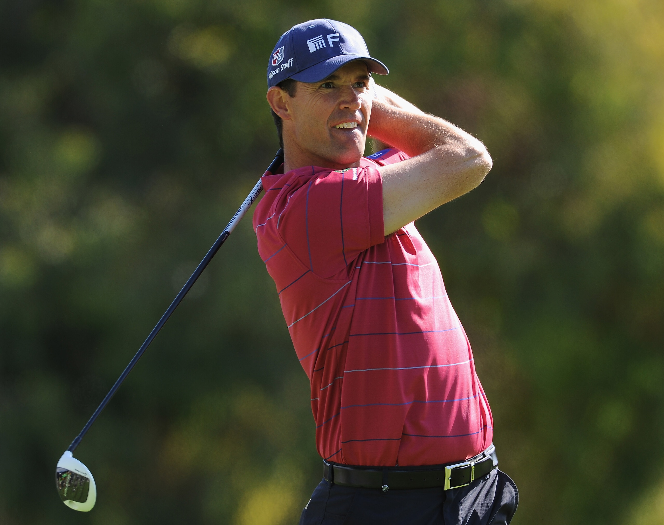 PACIFIC PALISADES, CA - FEBRUARY 19:  Padraig Harrington of Ireland plays his tee shot on the first hole during the third round of the Northern Trust Open at Riviera Country Club on February 19, 2011 in Pacific Palisades, California.  (Photo by Stuart Fra