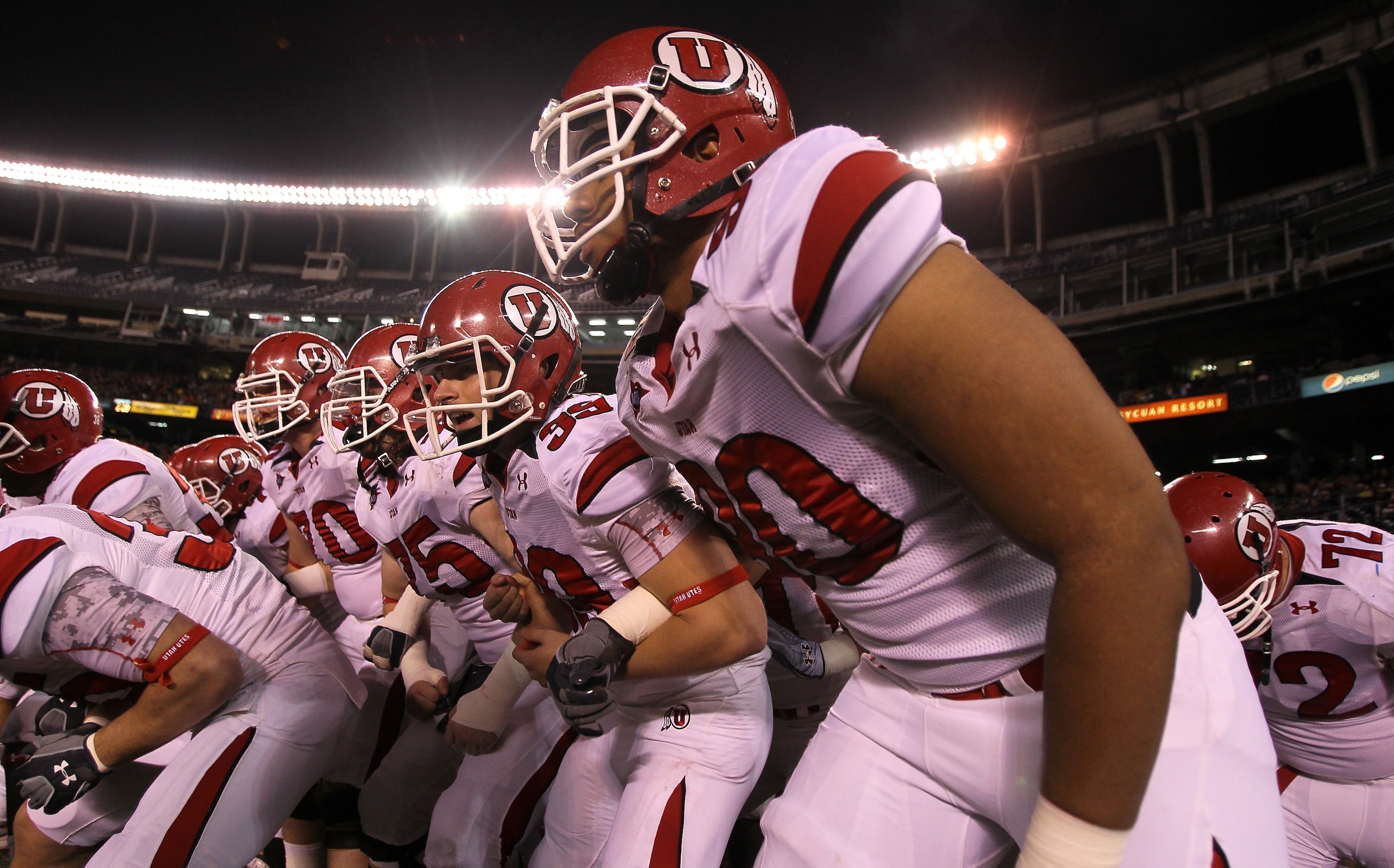 SAN DIEGO - NOVEMBER 20: The Utah Utes get ready to take the field for the game with the San Diego State Aztecs at Qualcomm Stadium on November 20, 2010 in San Diego, California. Utah won 38-34. (Photo by Stephen Dunn/Getty Images) SAN DIEGO - NOVEMBER 20: The Utah Utes get ready to take the field for the game with the San Diego State Aztecs at Qualcomm Stadium on November 20, 2010 in San Diego, California. Utah won 38-34. (Photo by Stephen Dunn/Getty Images)